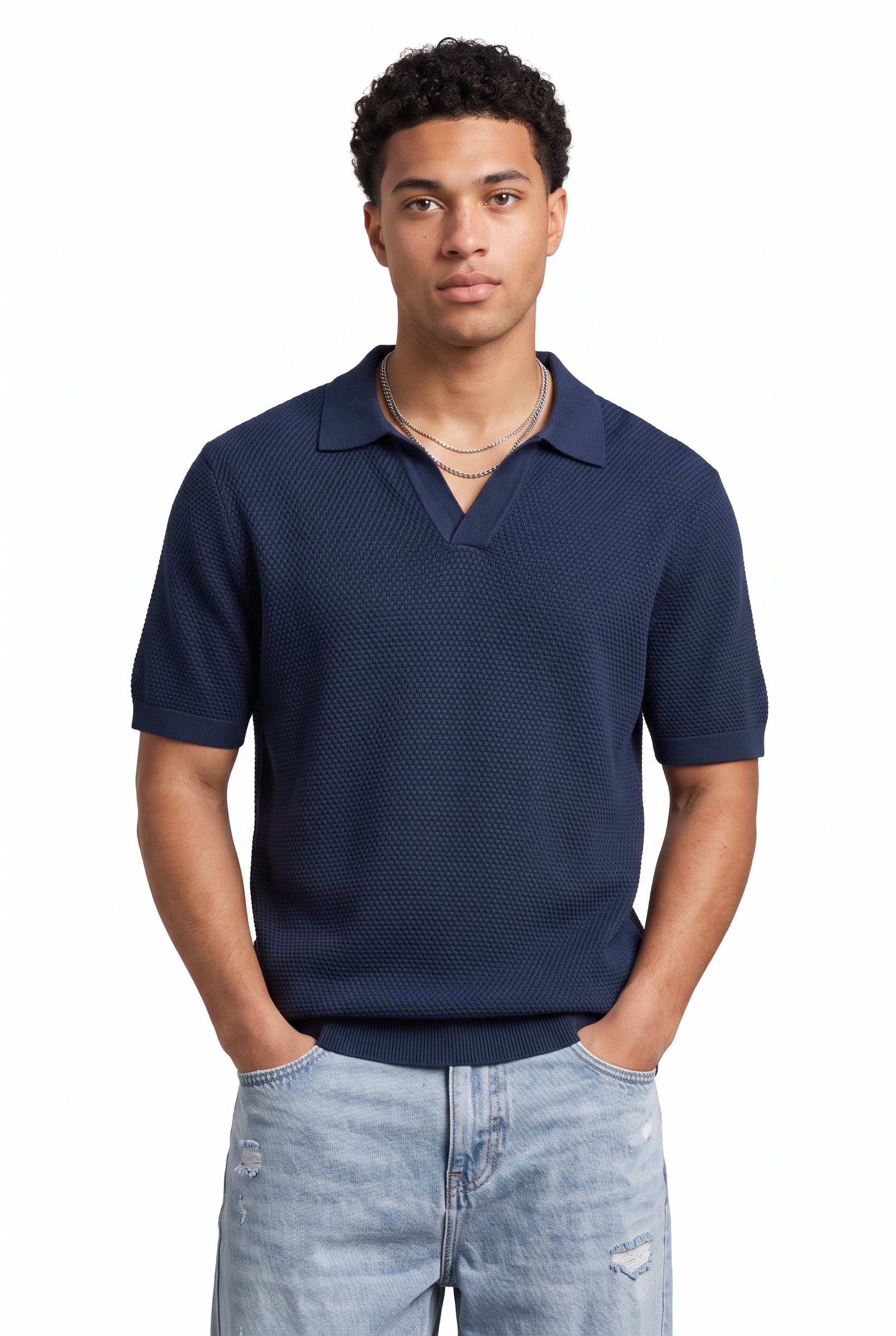 Sky Blue Chest Pocket Crew Tee