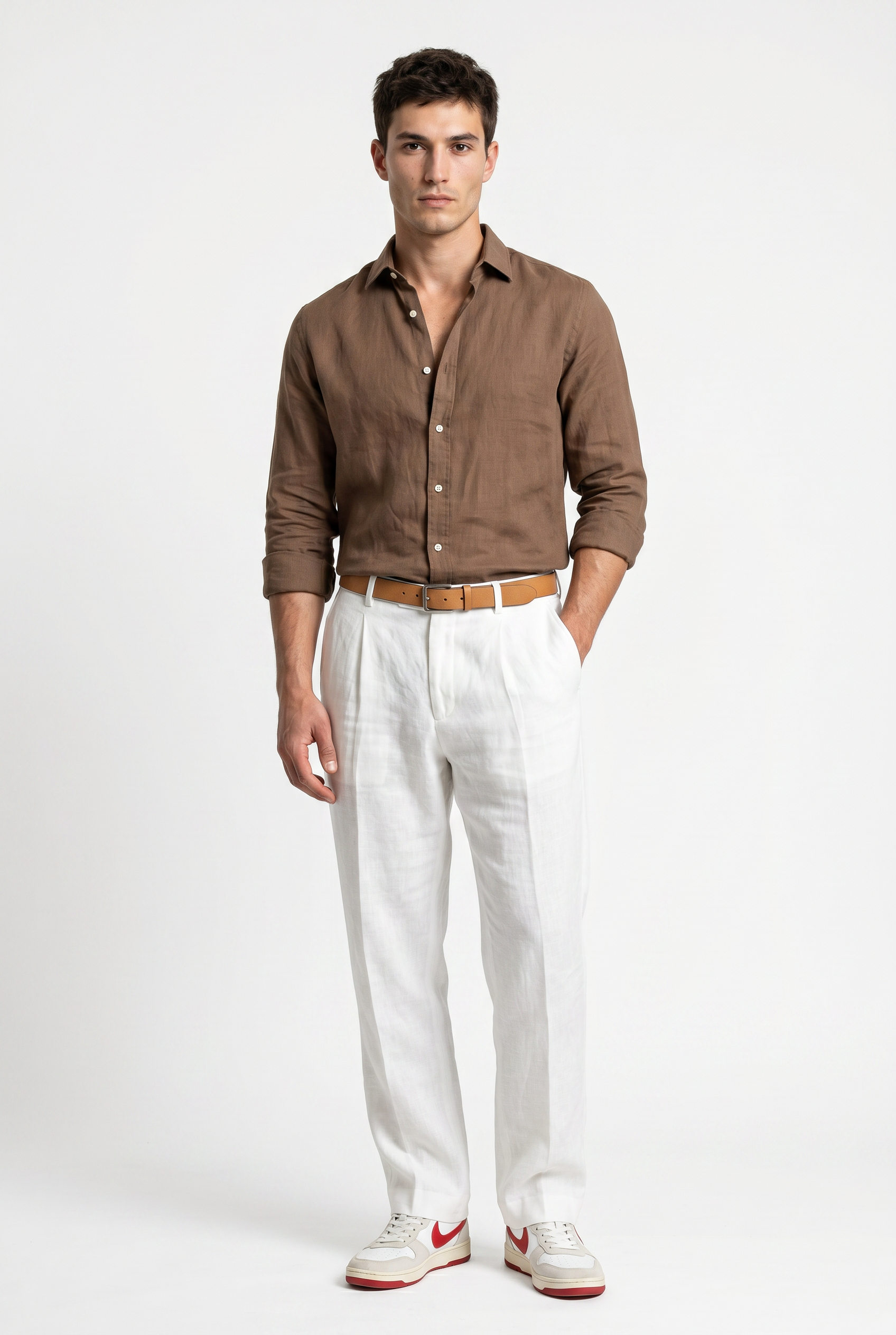 White Relaxed Casual Trouser