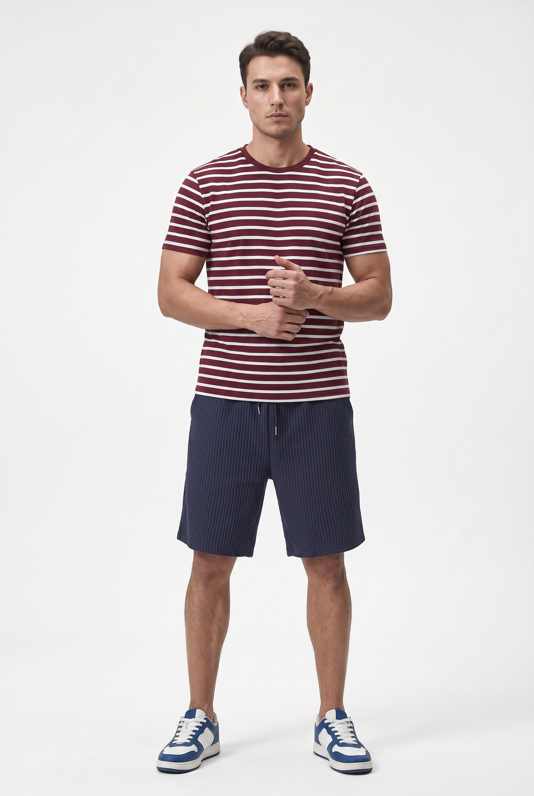 Blue Relaxed Casual Shorts