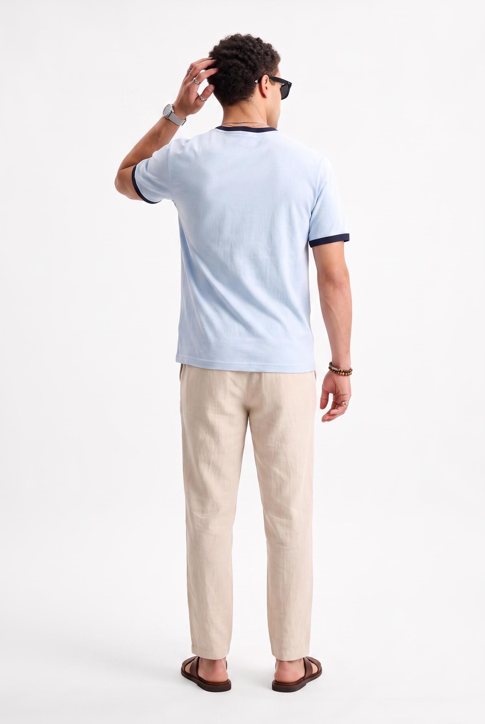 Sky Blue Oversized Crew Neck Tee