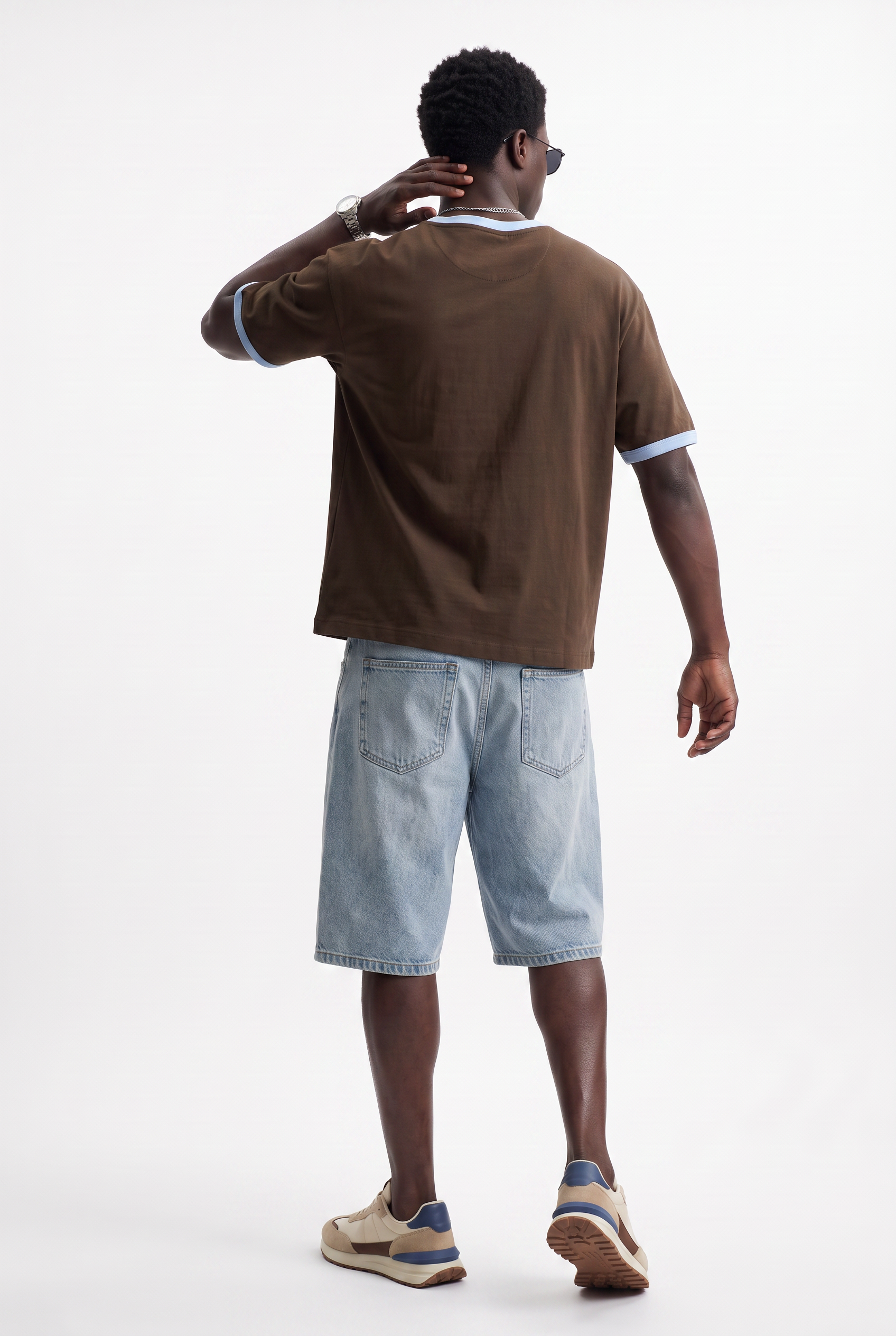 Brown Dropped Shoulder Oversized Tee