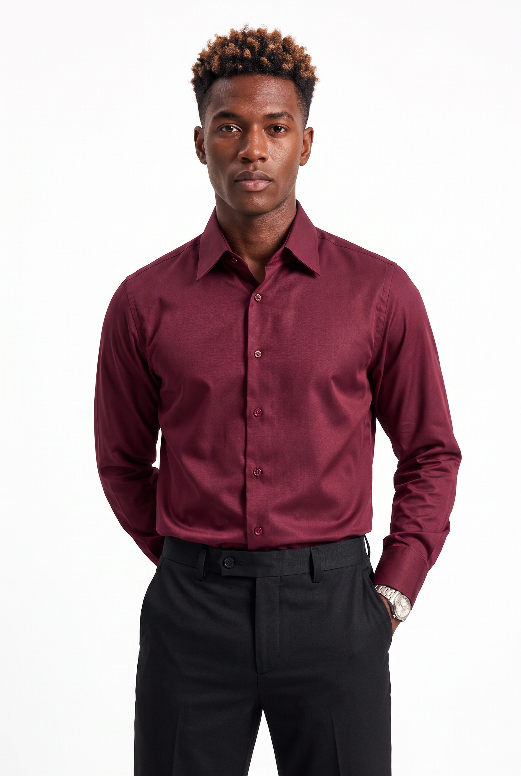 Maroon Slim Formal Shirt