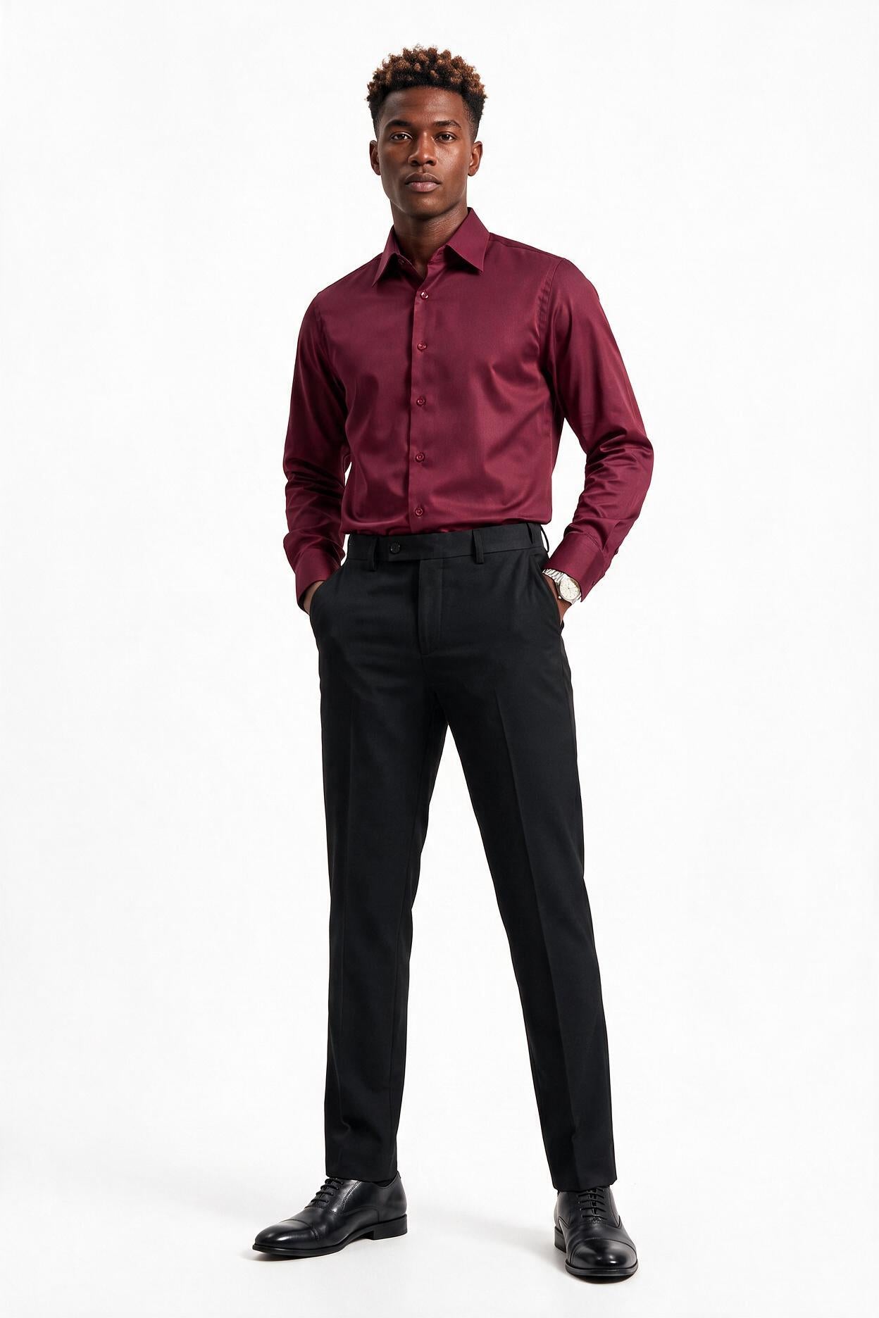 Maroon Slim Formal Shirt