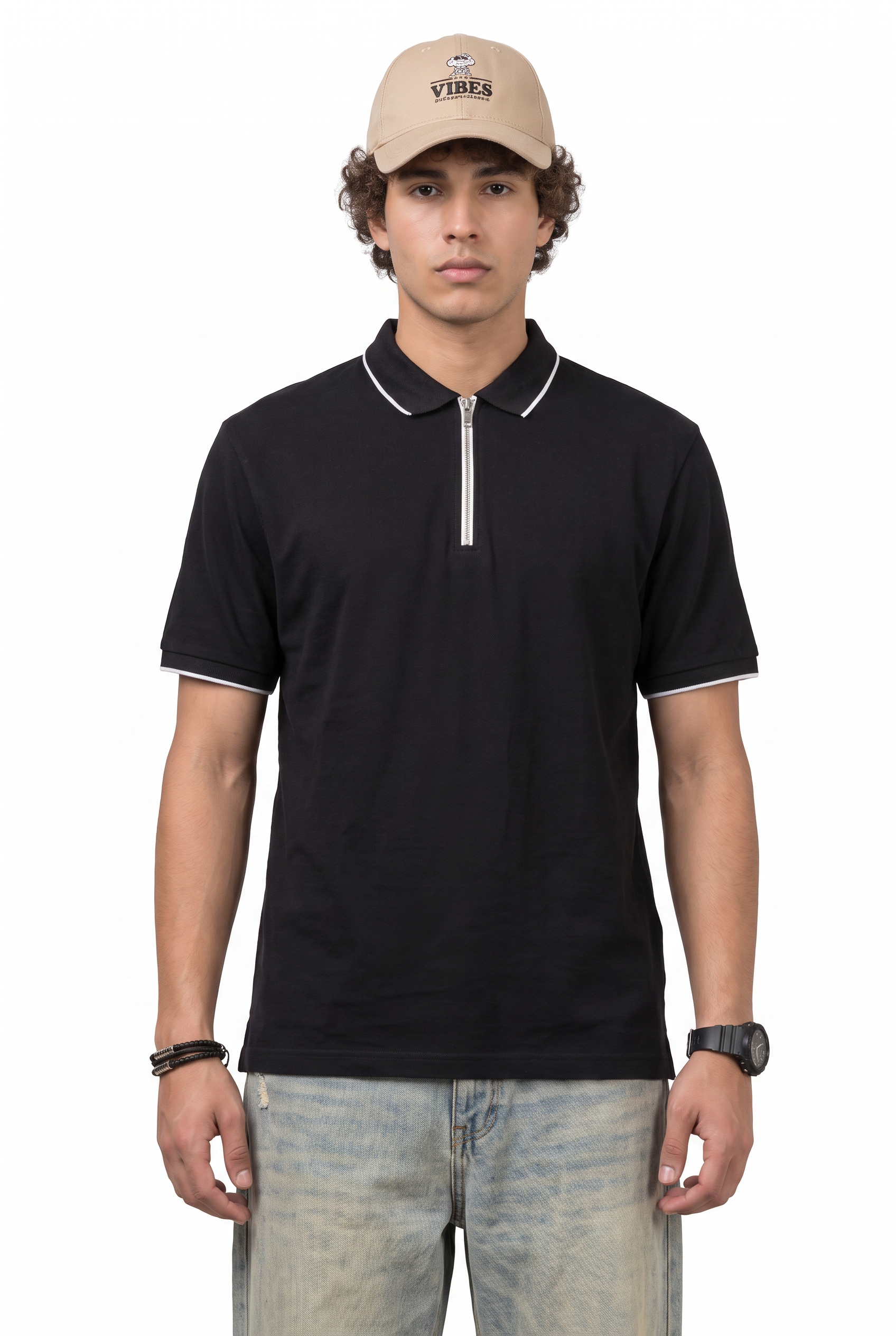 Black Oversized Crew Neck Tee
