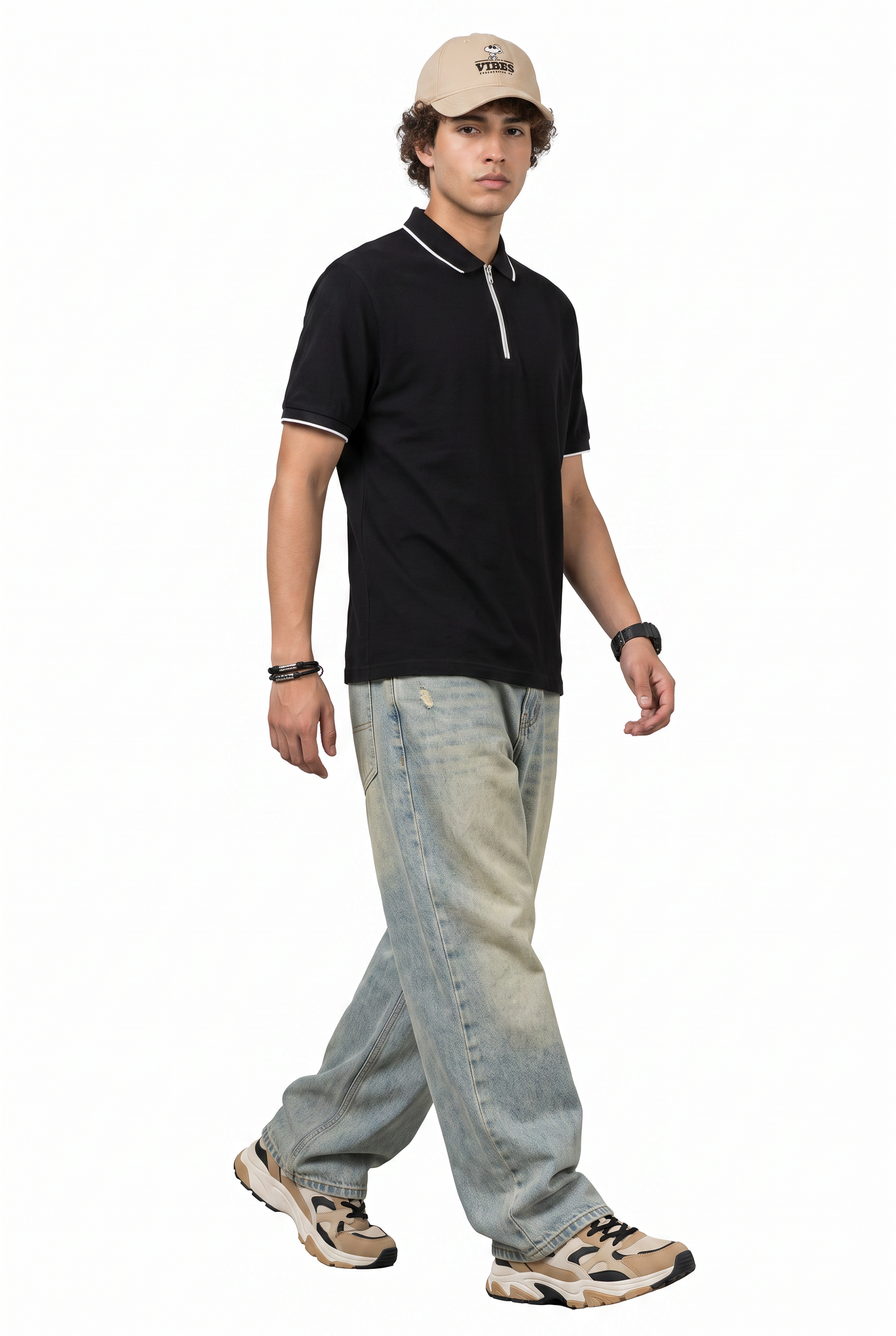Black Oversized Crew Neck Tee