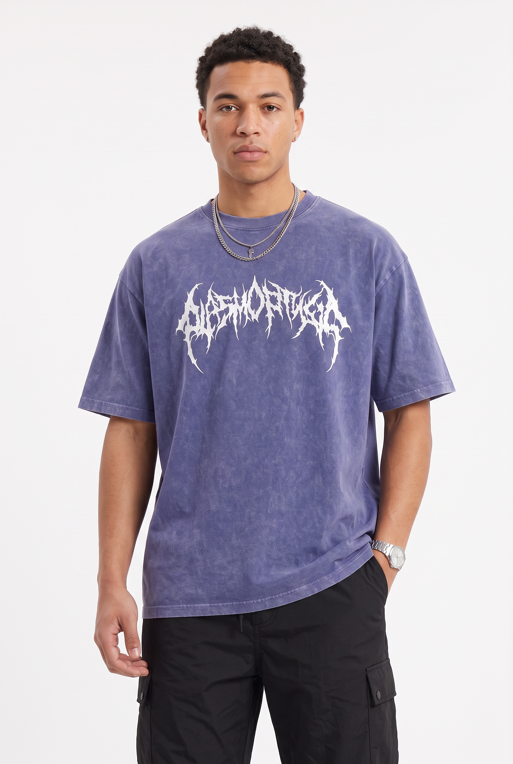 Black Oversized Crew Neck Tee