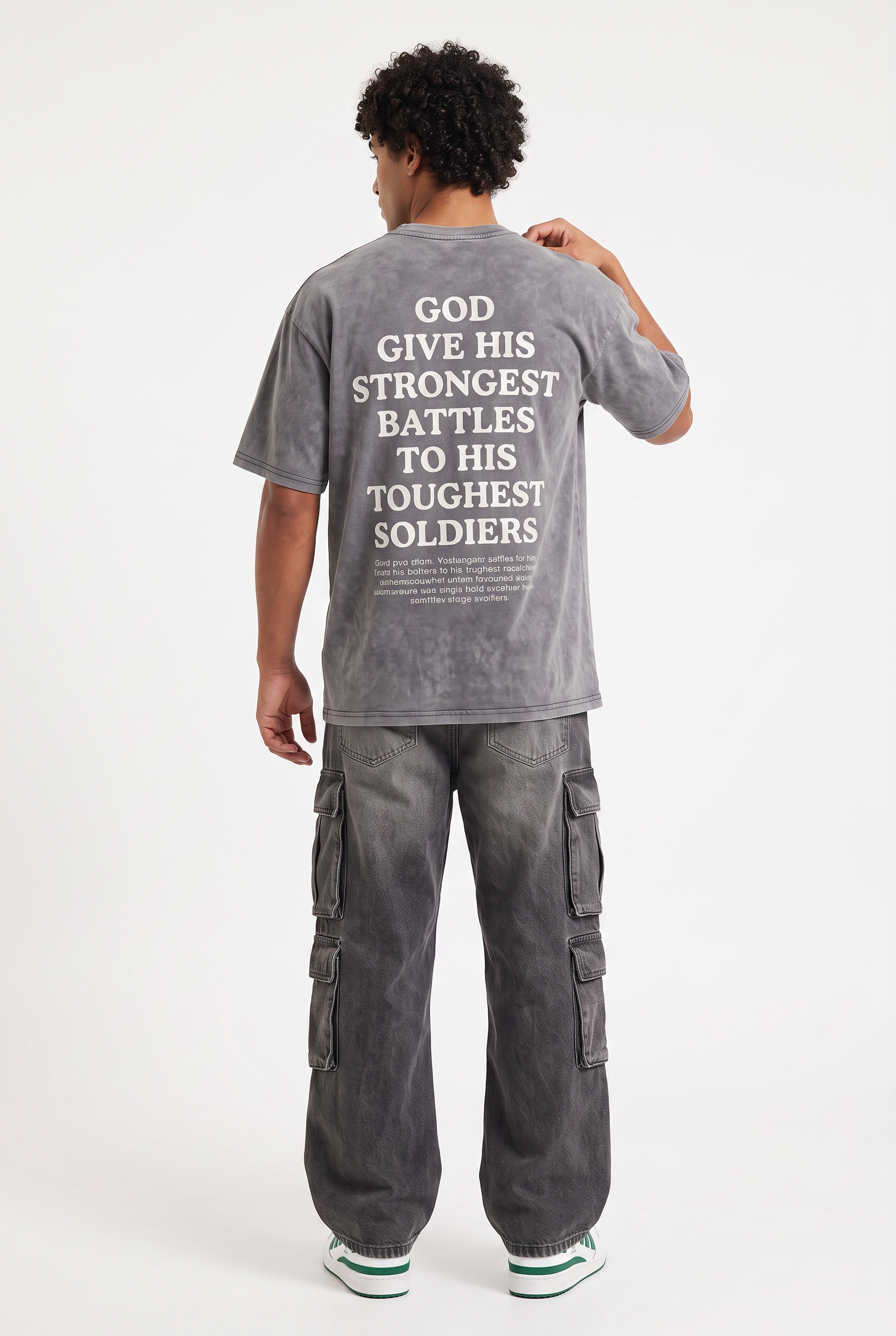 Grey Dropped Shoulder Oversized Tee