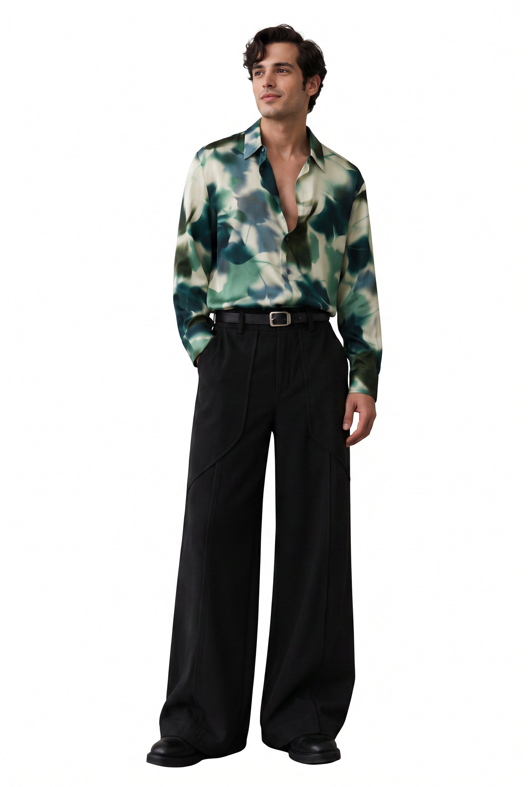 Olive Chest Pocket Casual Shirt