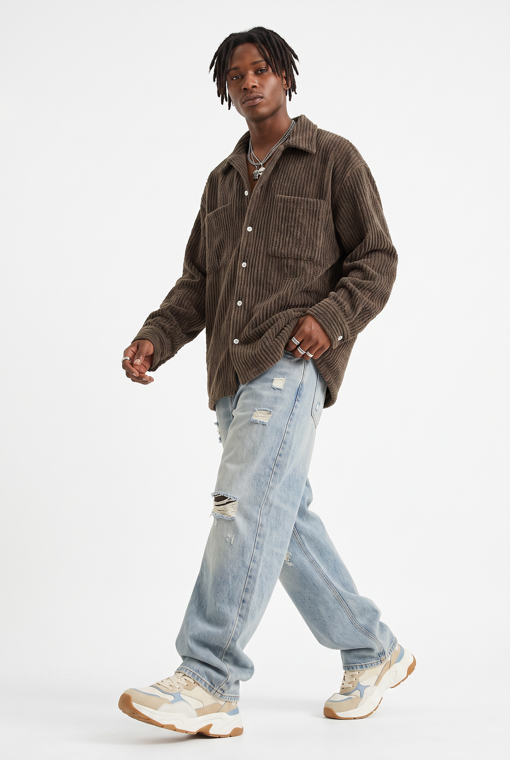 Brown Chest Pocket Casual Shirt