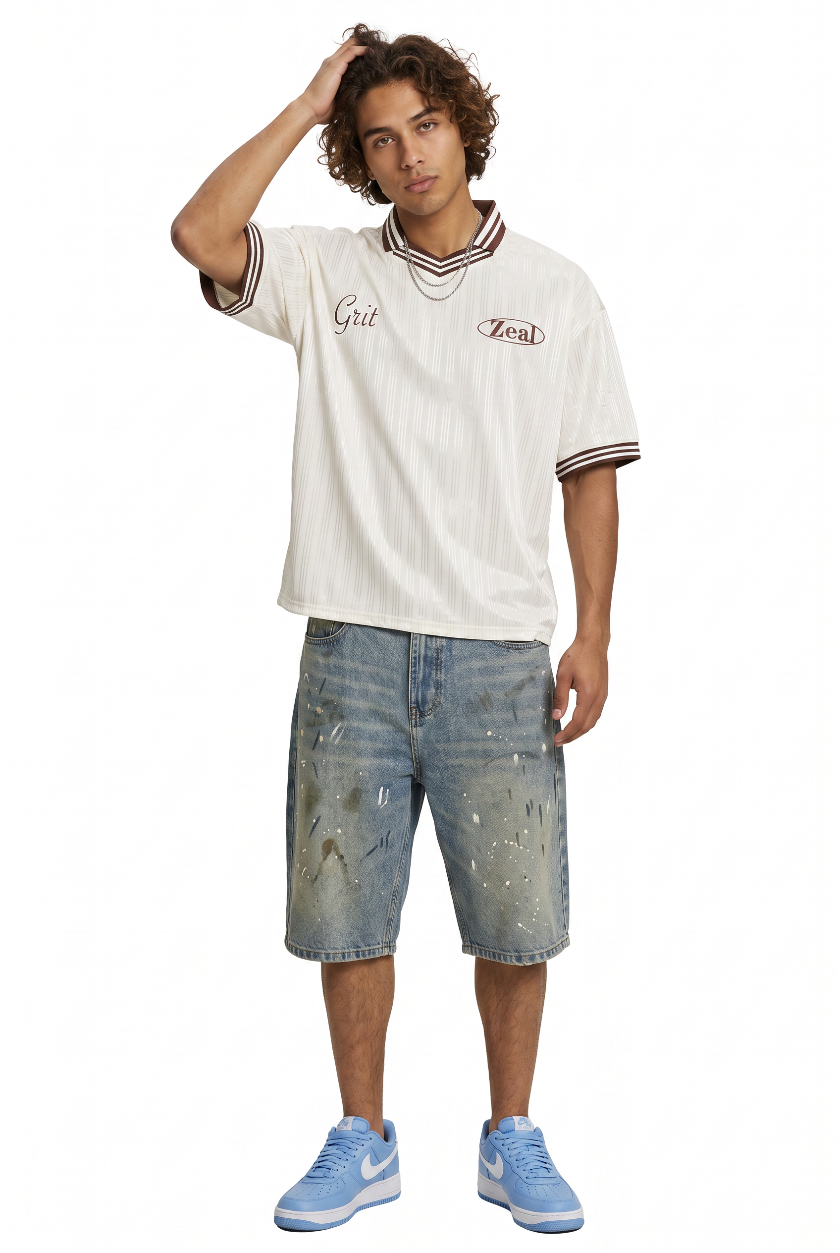 Cream Oversized Crew Neck Tee