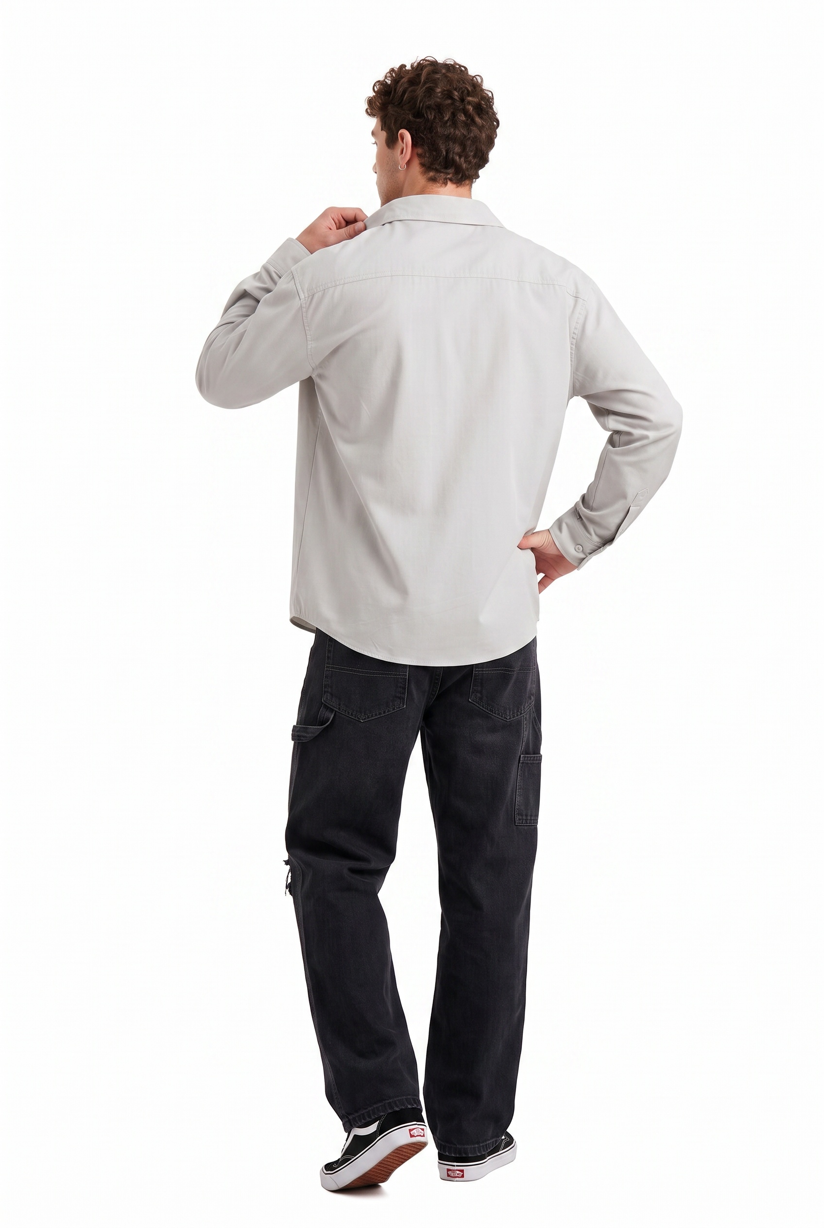 White Chest Pocket Casual Shirt
