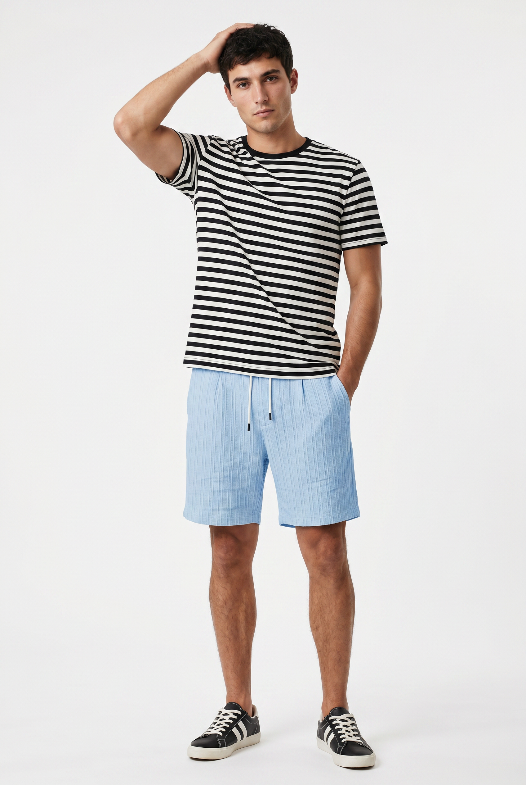 Blue Relaxed Casual Shorts