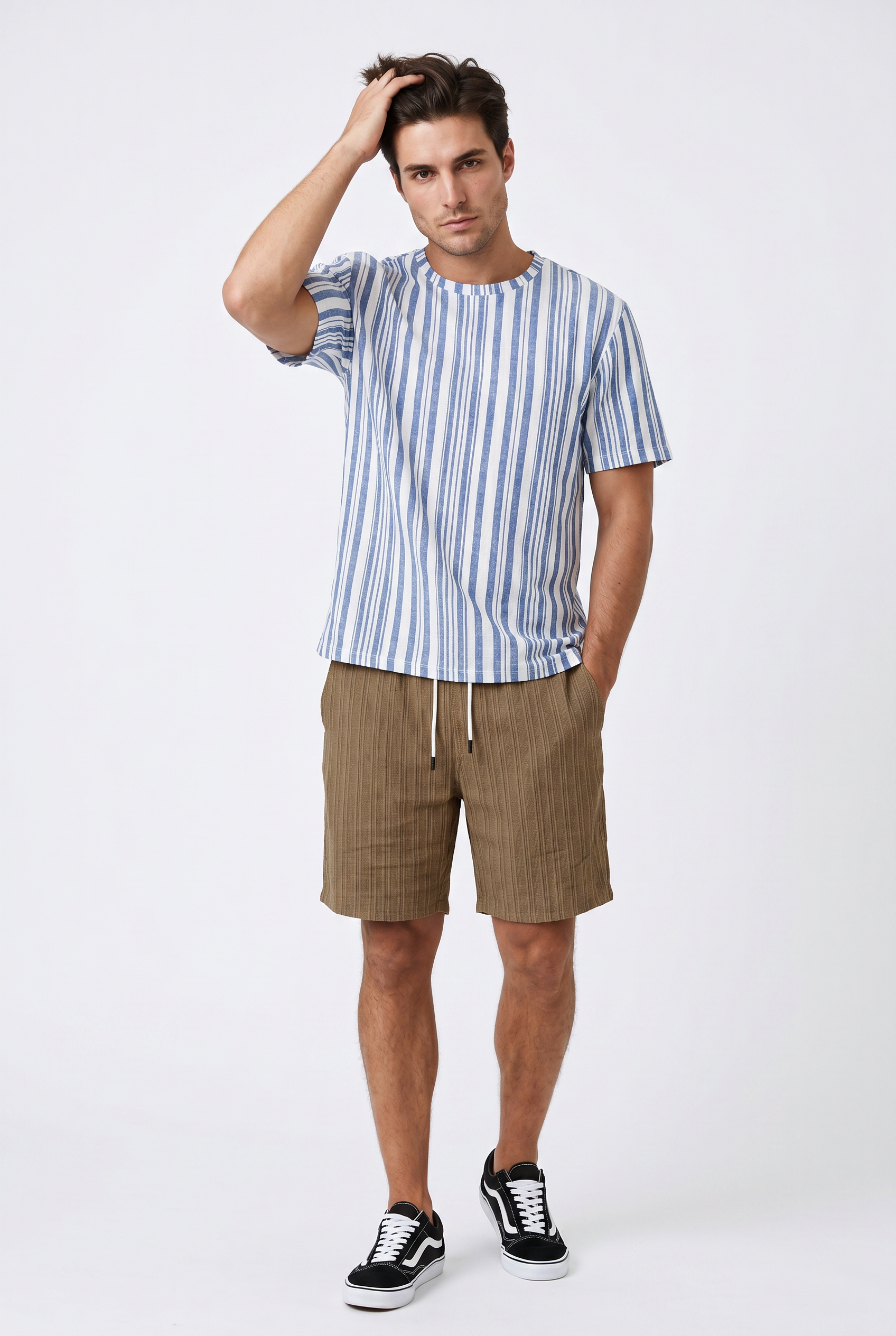 Brown Relaxed Chino Shorts