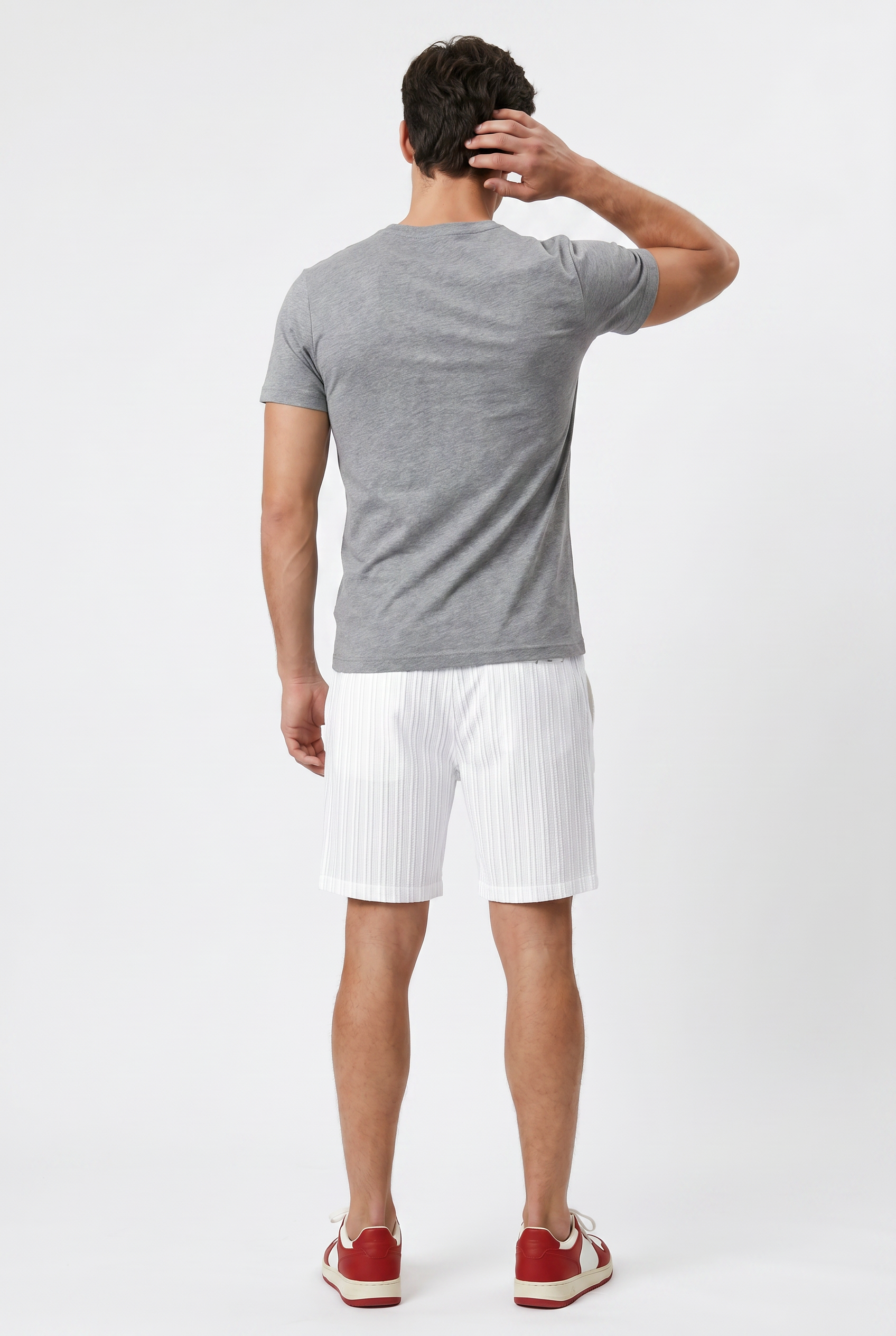 White Relaxed Drawstring Shorts