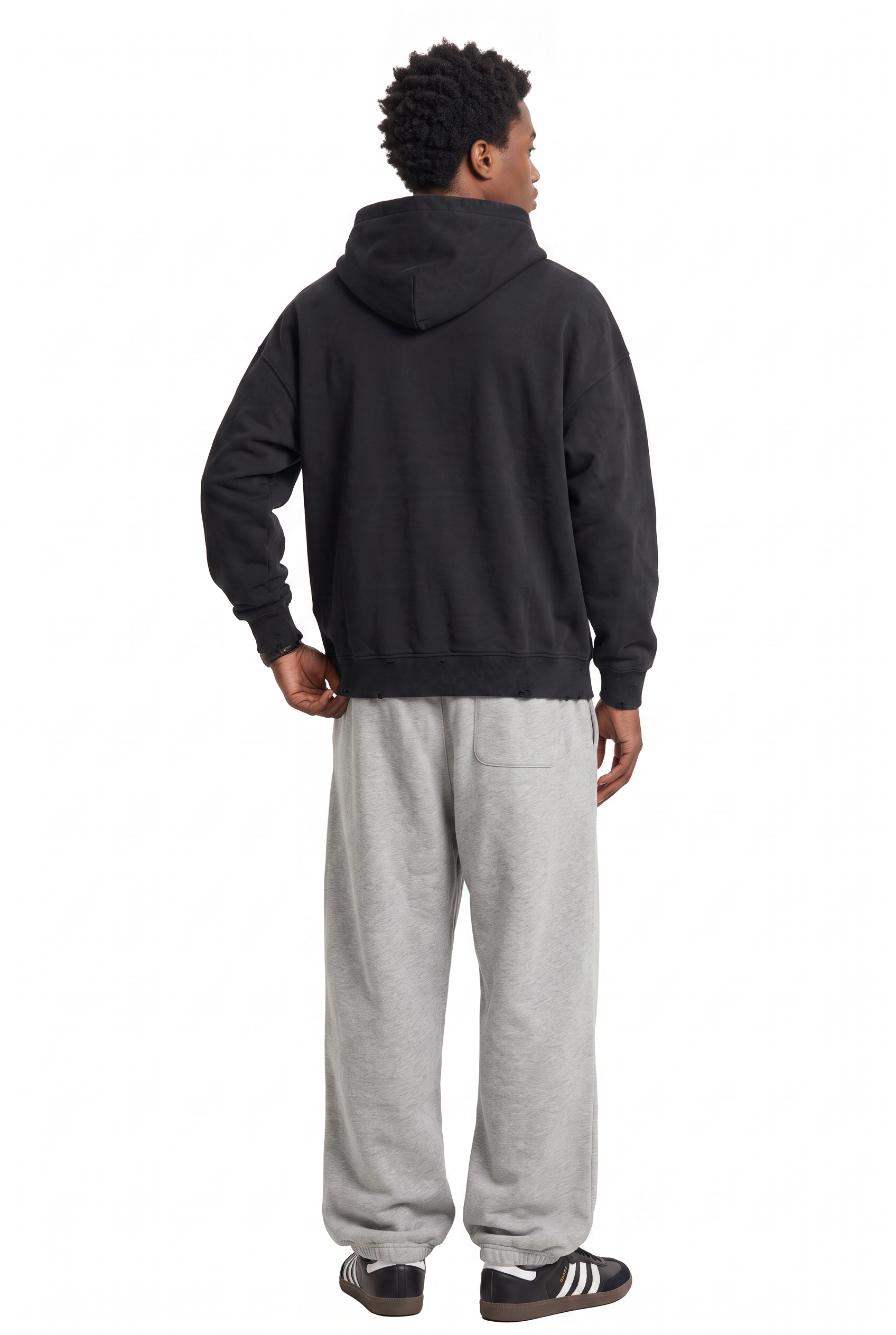 Black Oversized Drawstring Hoodie