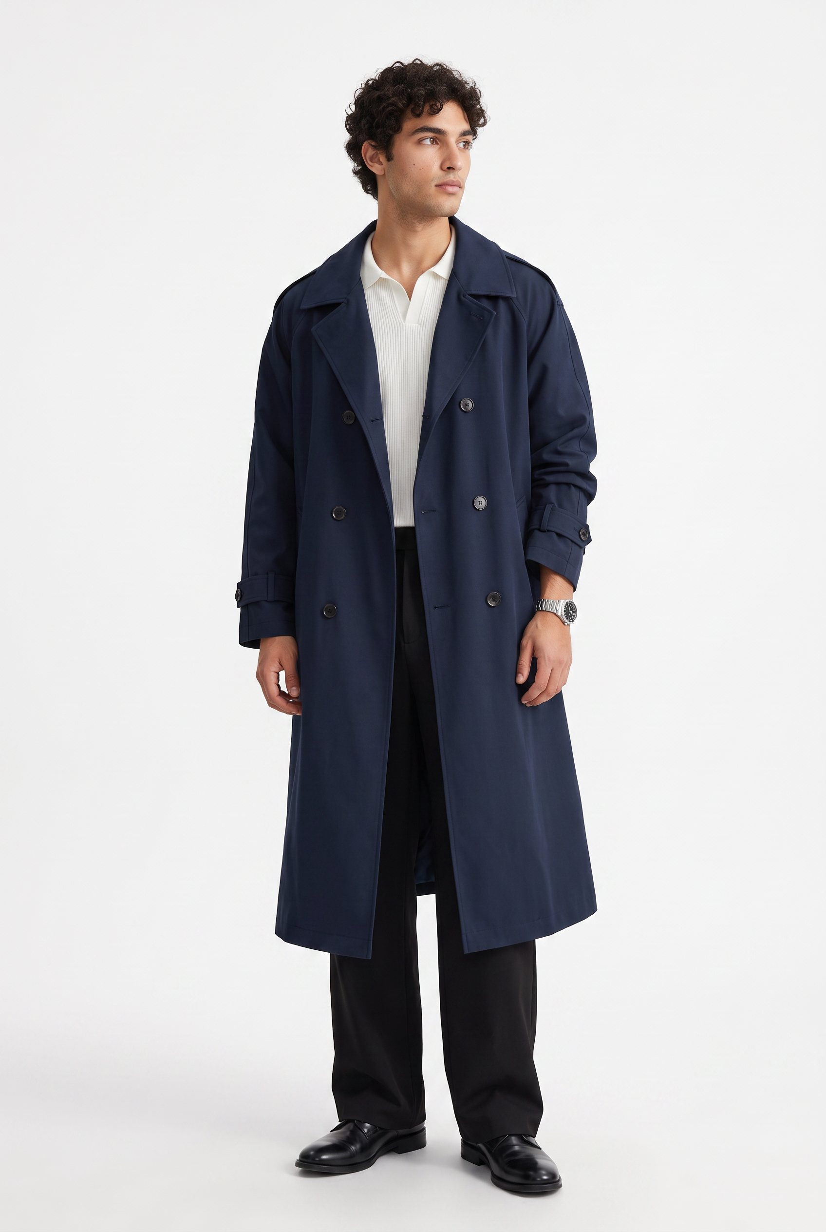 Navy Slim Single-Button Blazer