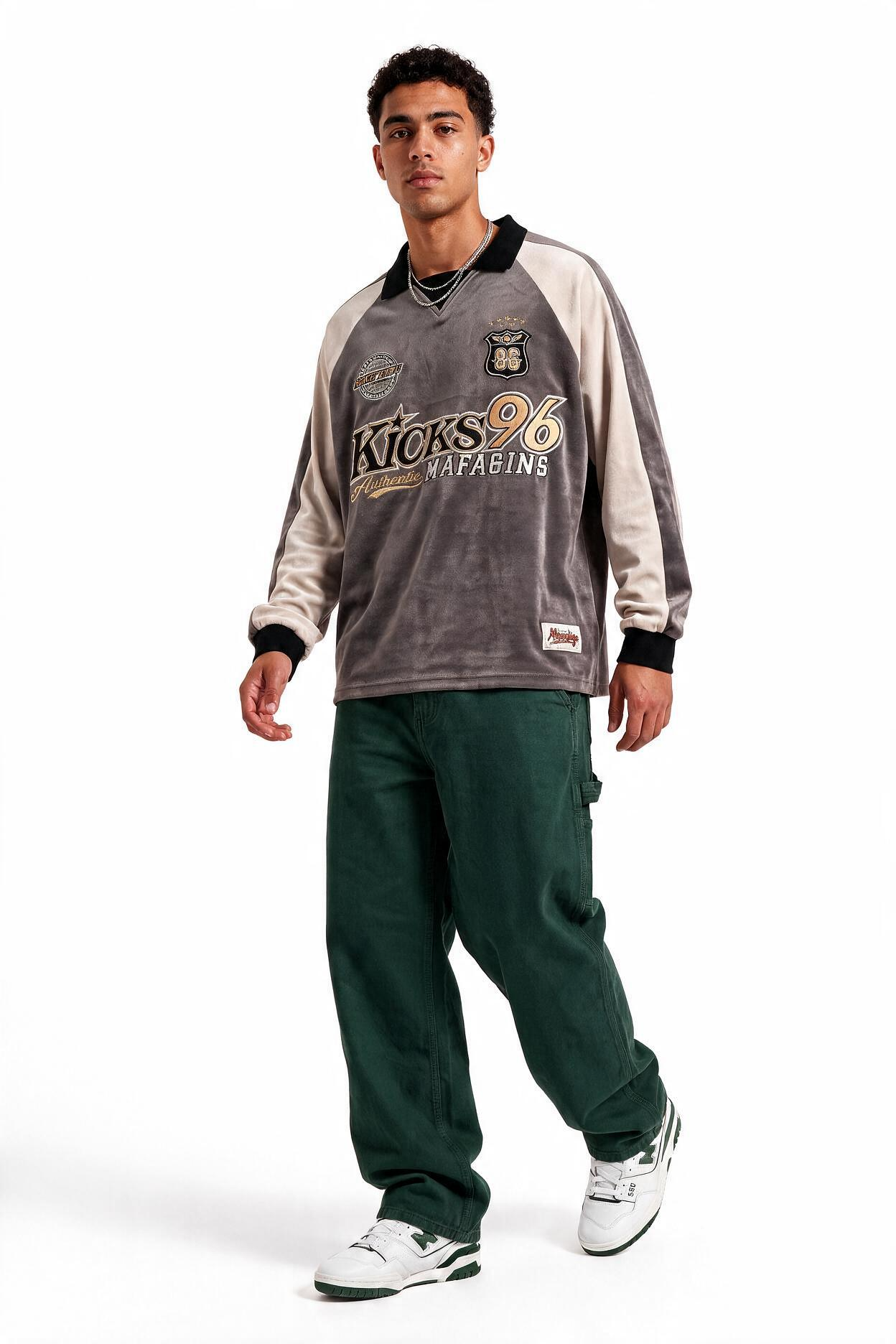 Grey Oversized Crew Neck Sweatshirt