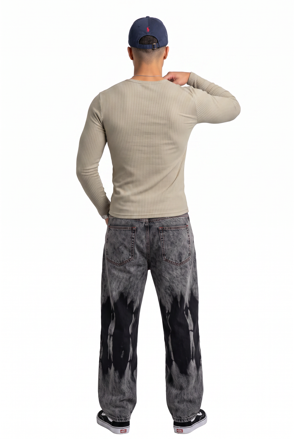 Khaki Slim Fit Ribbed Henley