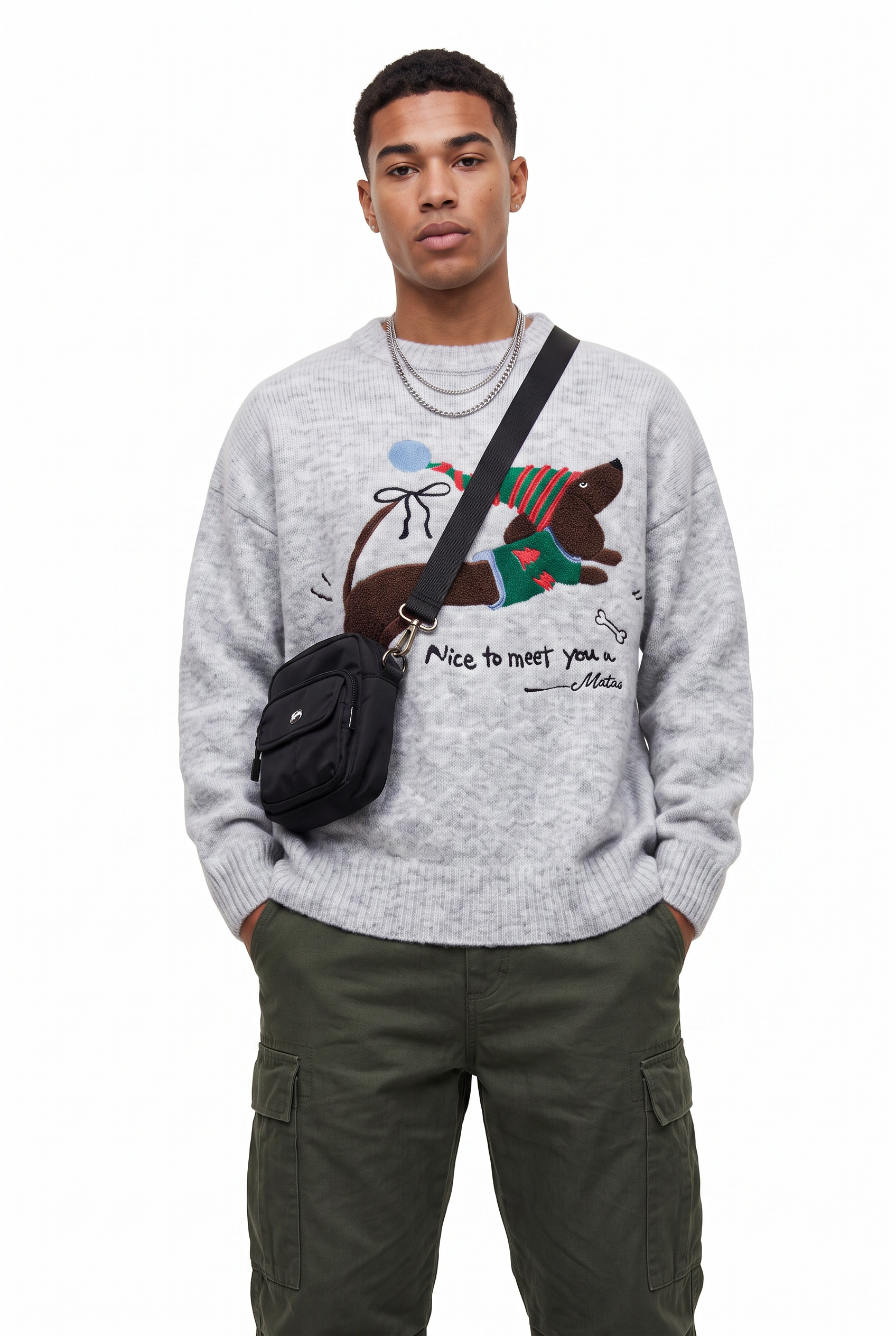 Grey Ribbed Oversized Sweatshirt
