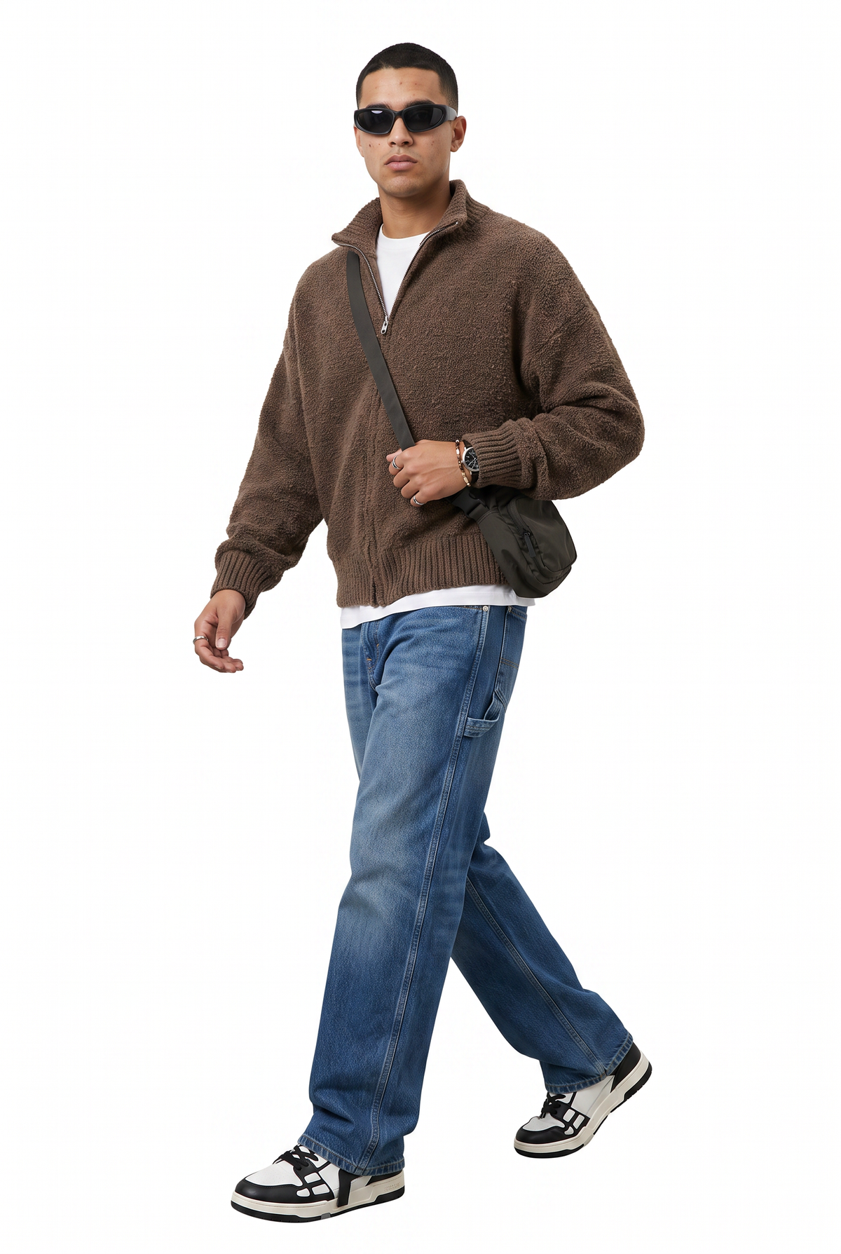 Brown Oversized Sherpa Fleece Jacket