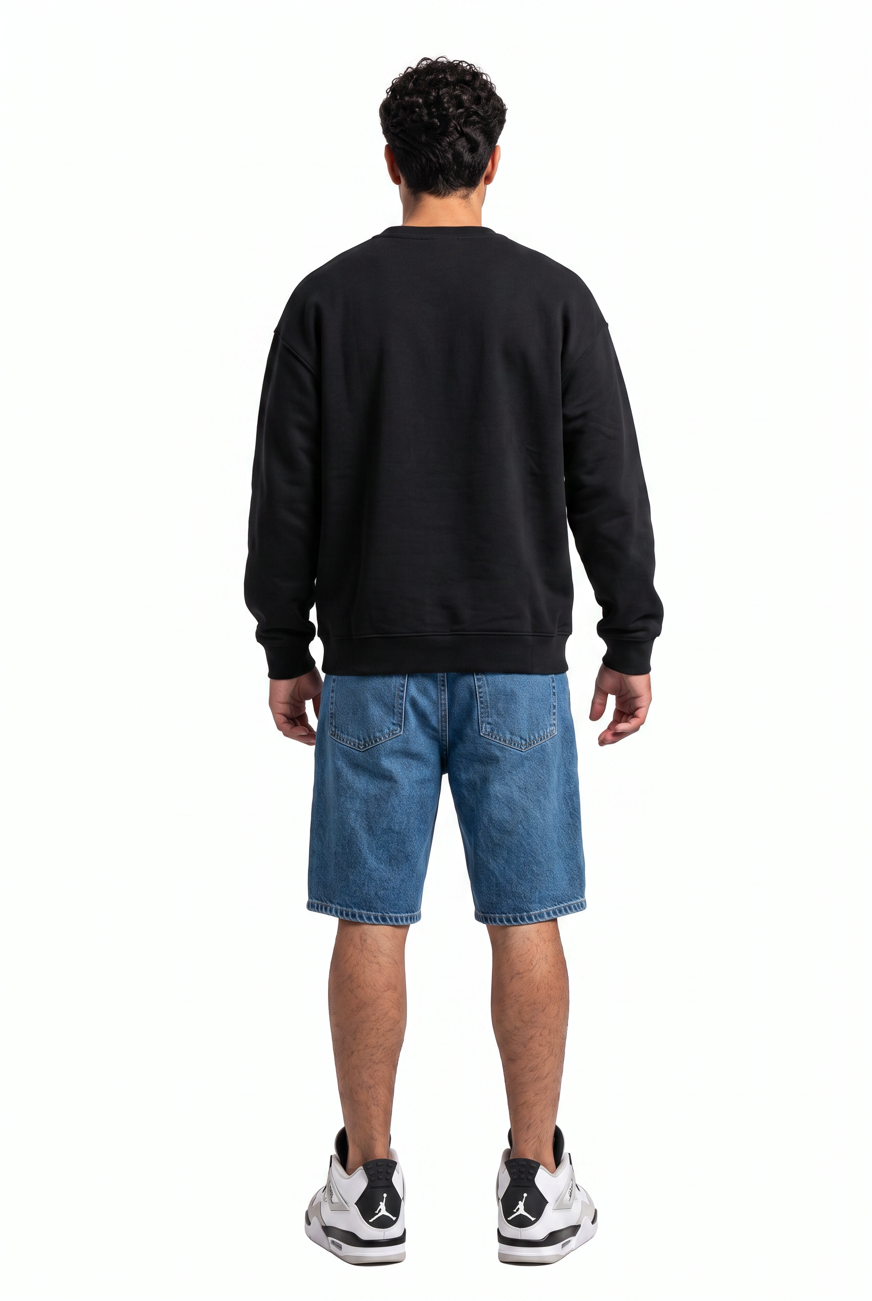 Black Ribbed Oversized Sweatshirt
