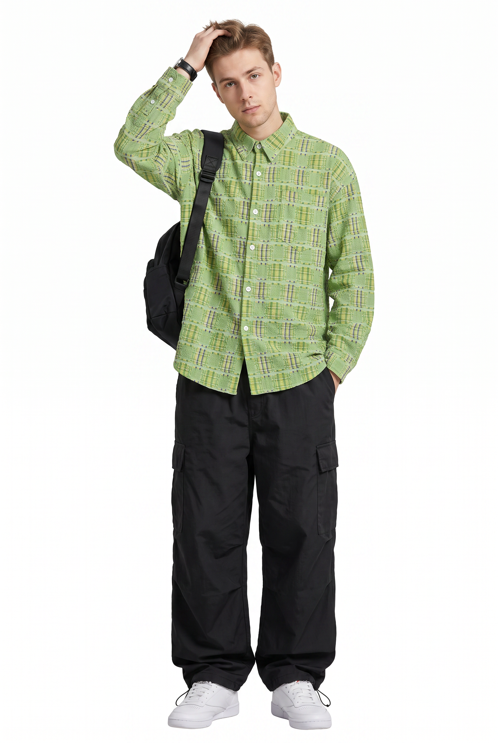 Olive Chest Pocket Casual Shirt