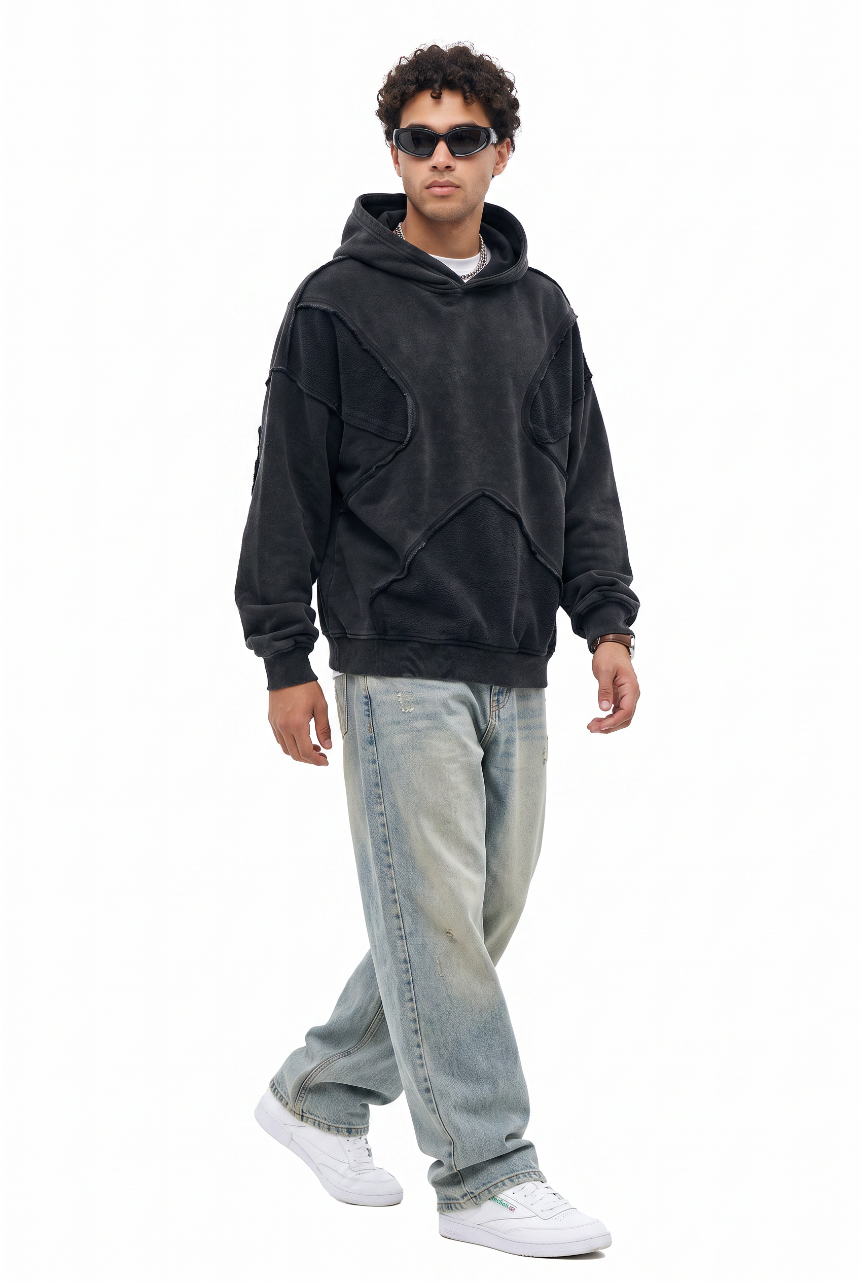 Black Oversized Drawstring Hoodie