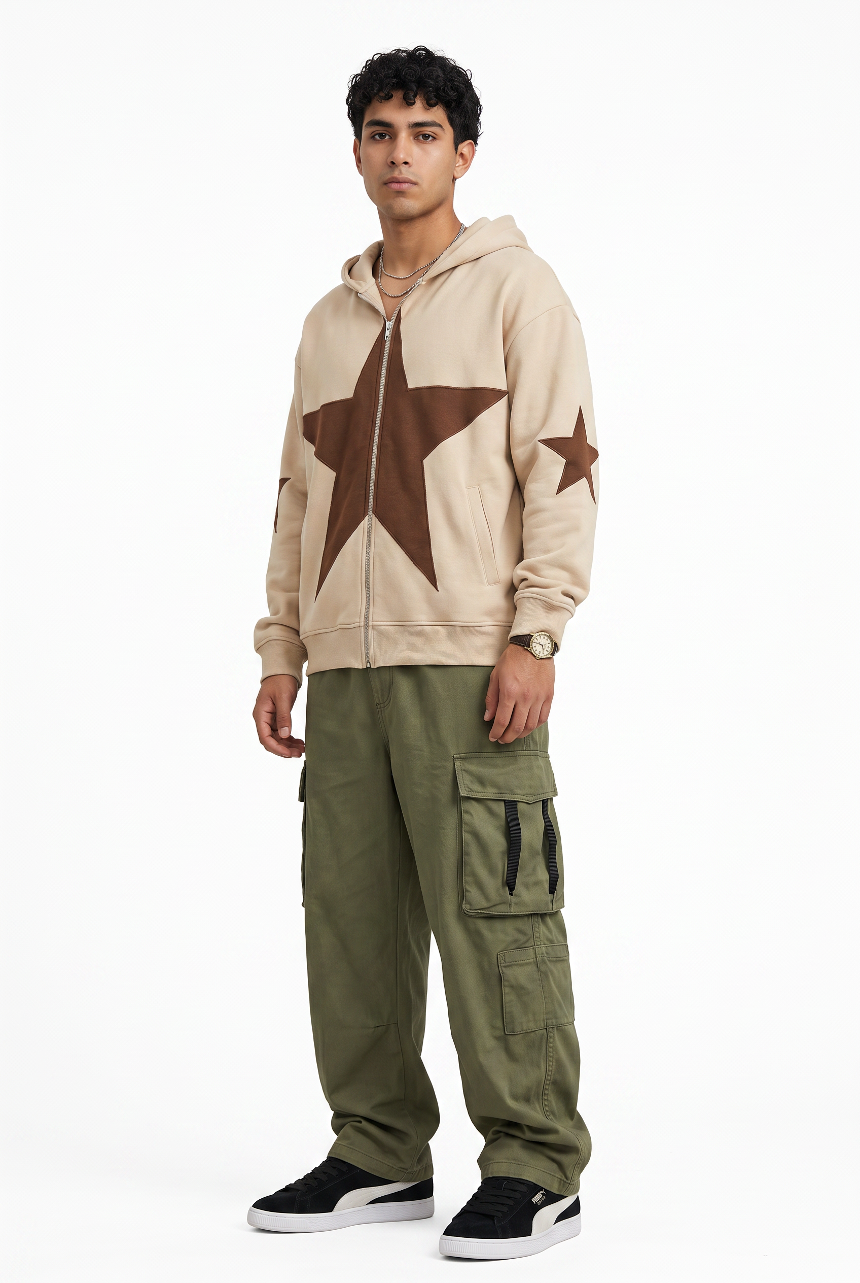Brown Oversized Drawstring Hoodie