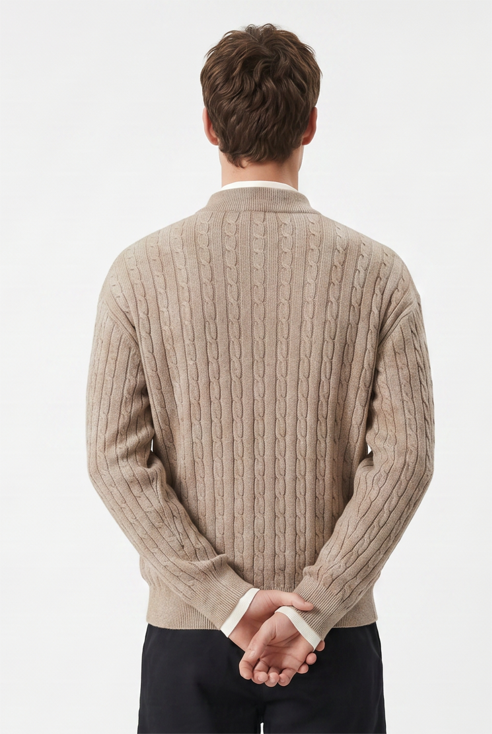 Beige Relaxed Knit Sweater