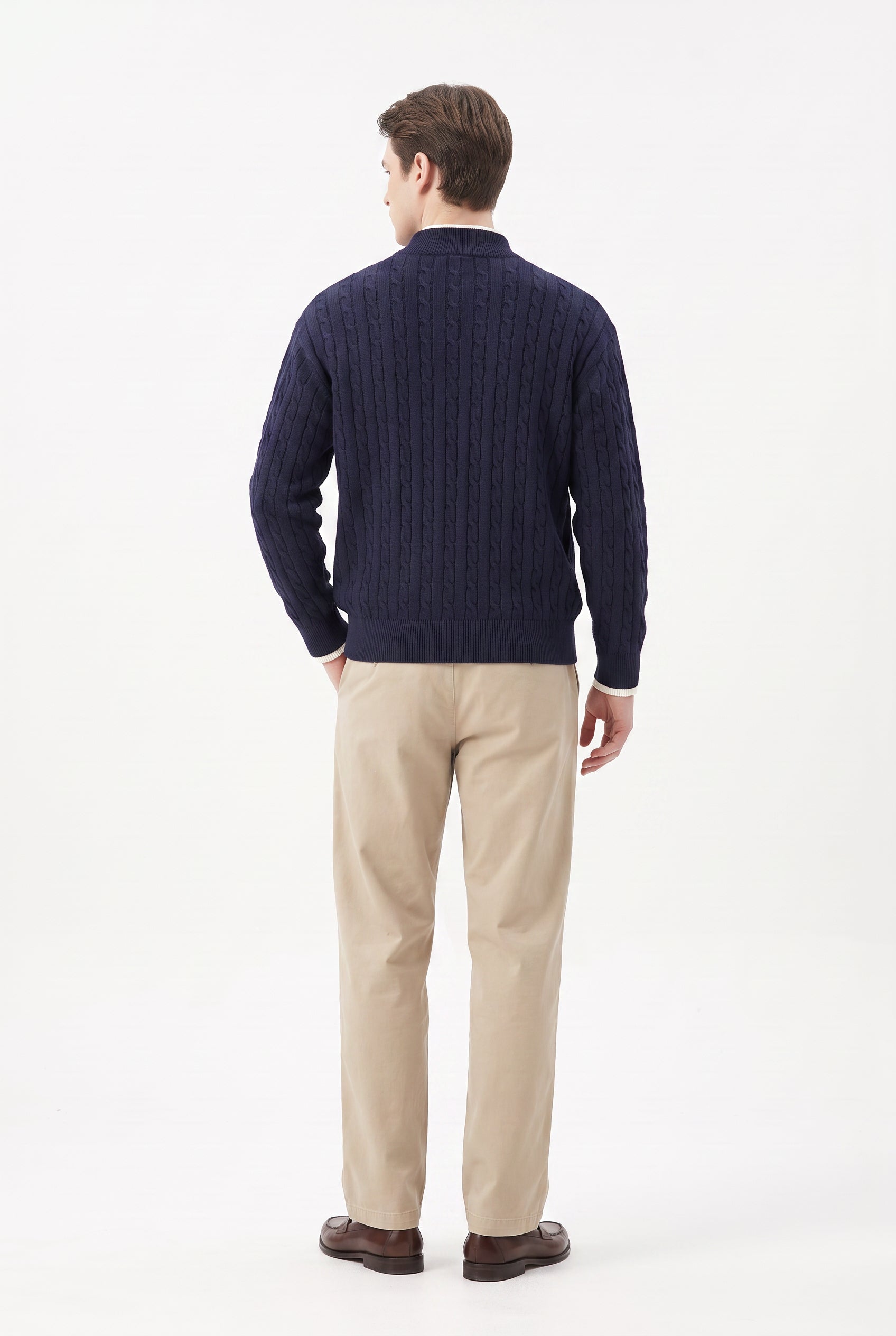Steel Blue Ribbed Crew Neck Sweater