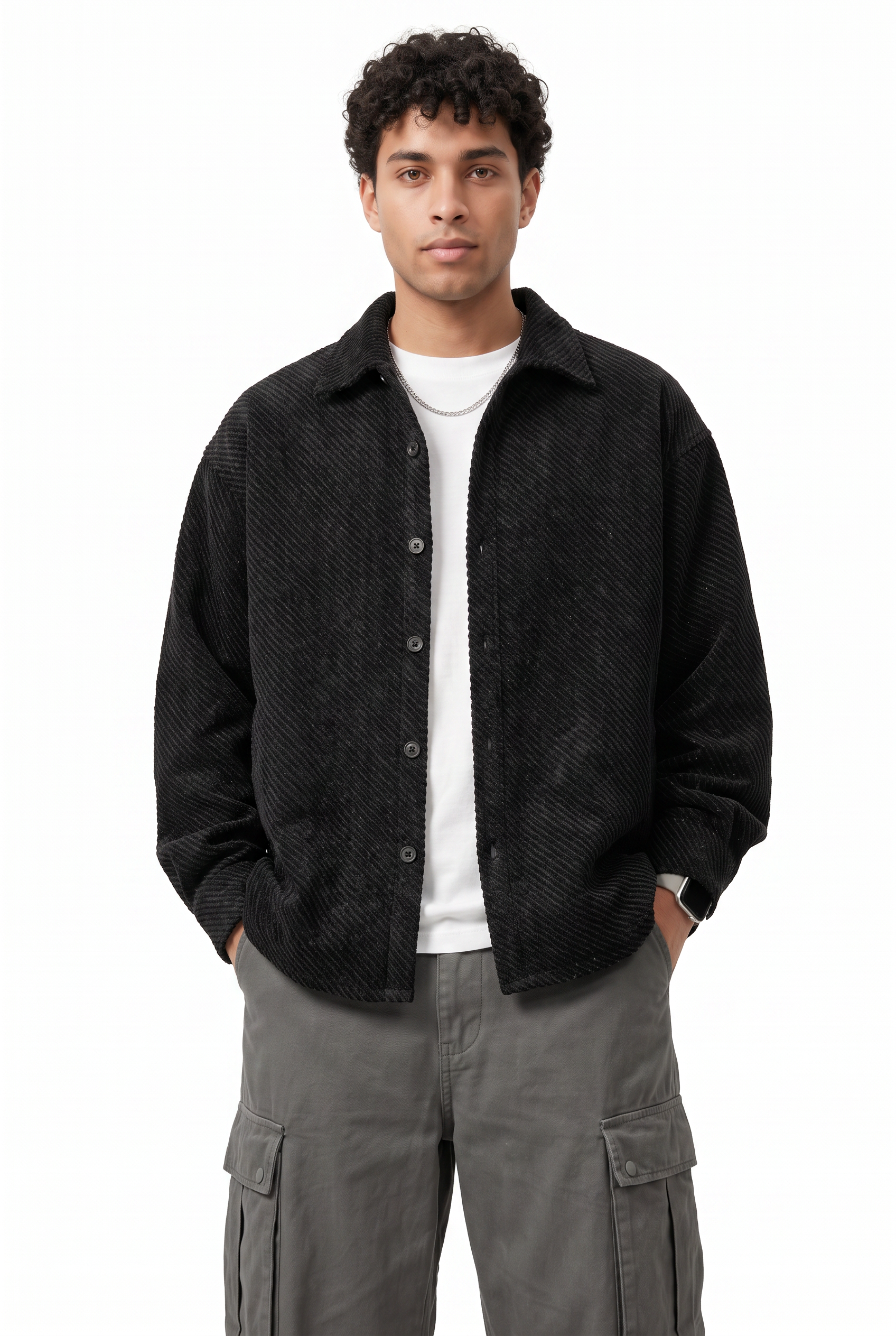 Black Chest Pocket Casual Shirt