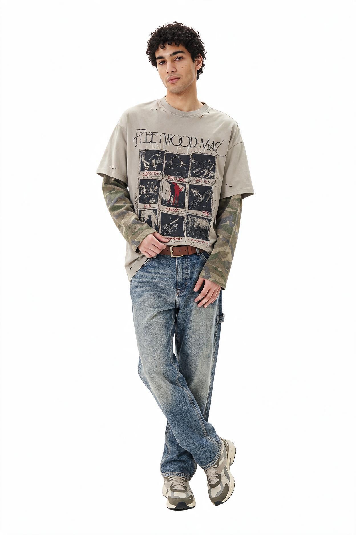 Beige Dropped Shoulder Oversized Tee