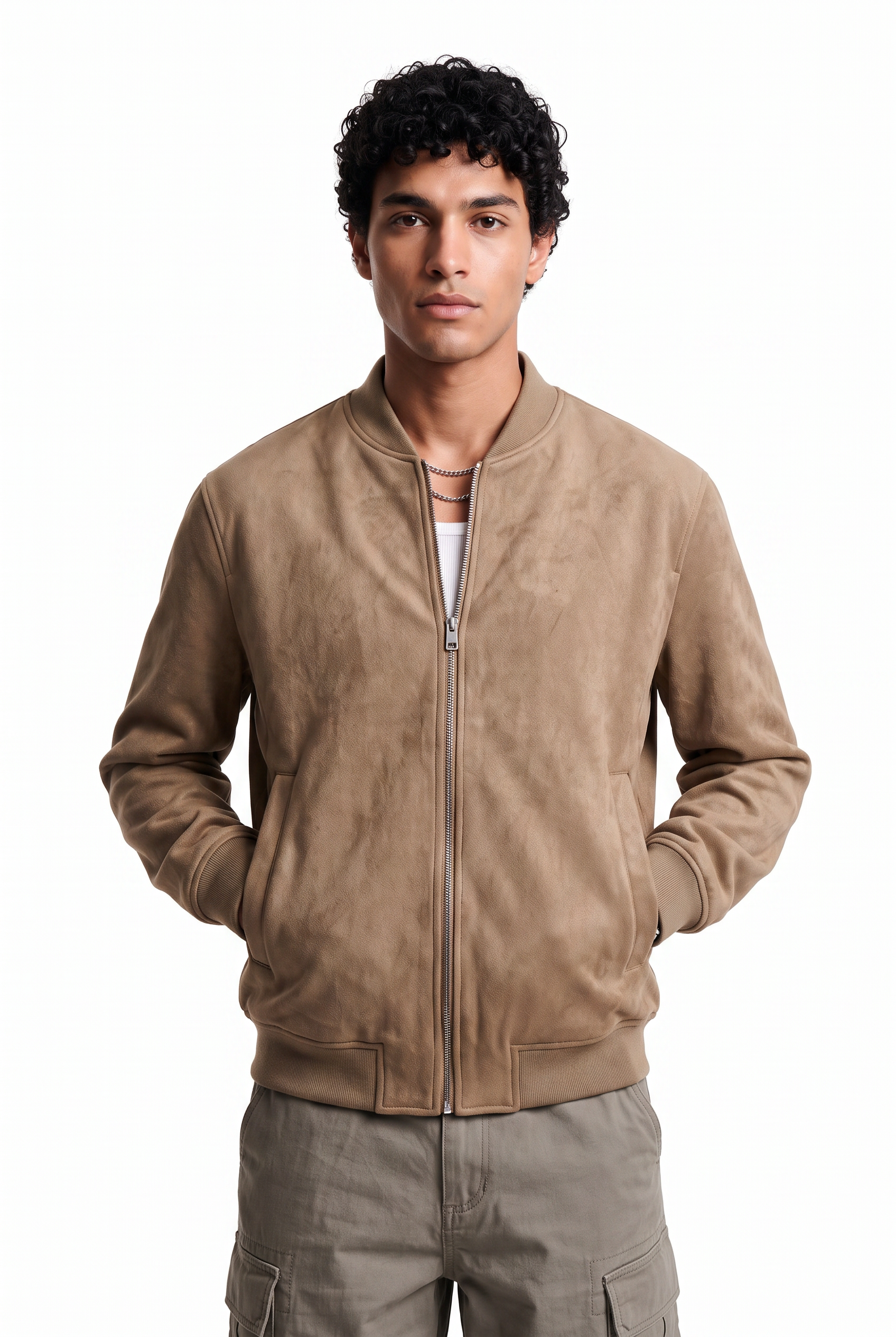 Beige Chest Pocket Overshirt Jacket
