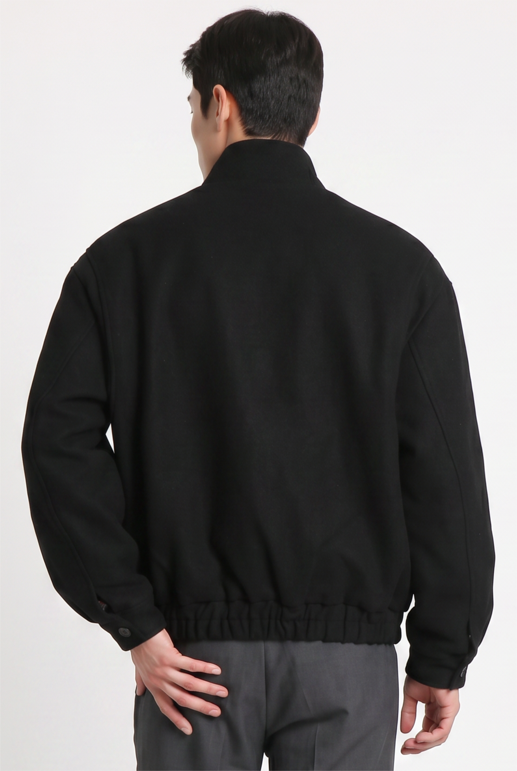 Black Relaxed Zip-Up Jacket