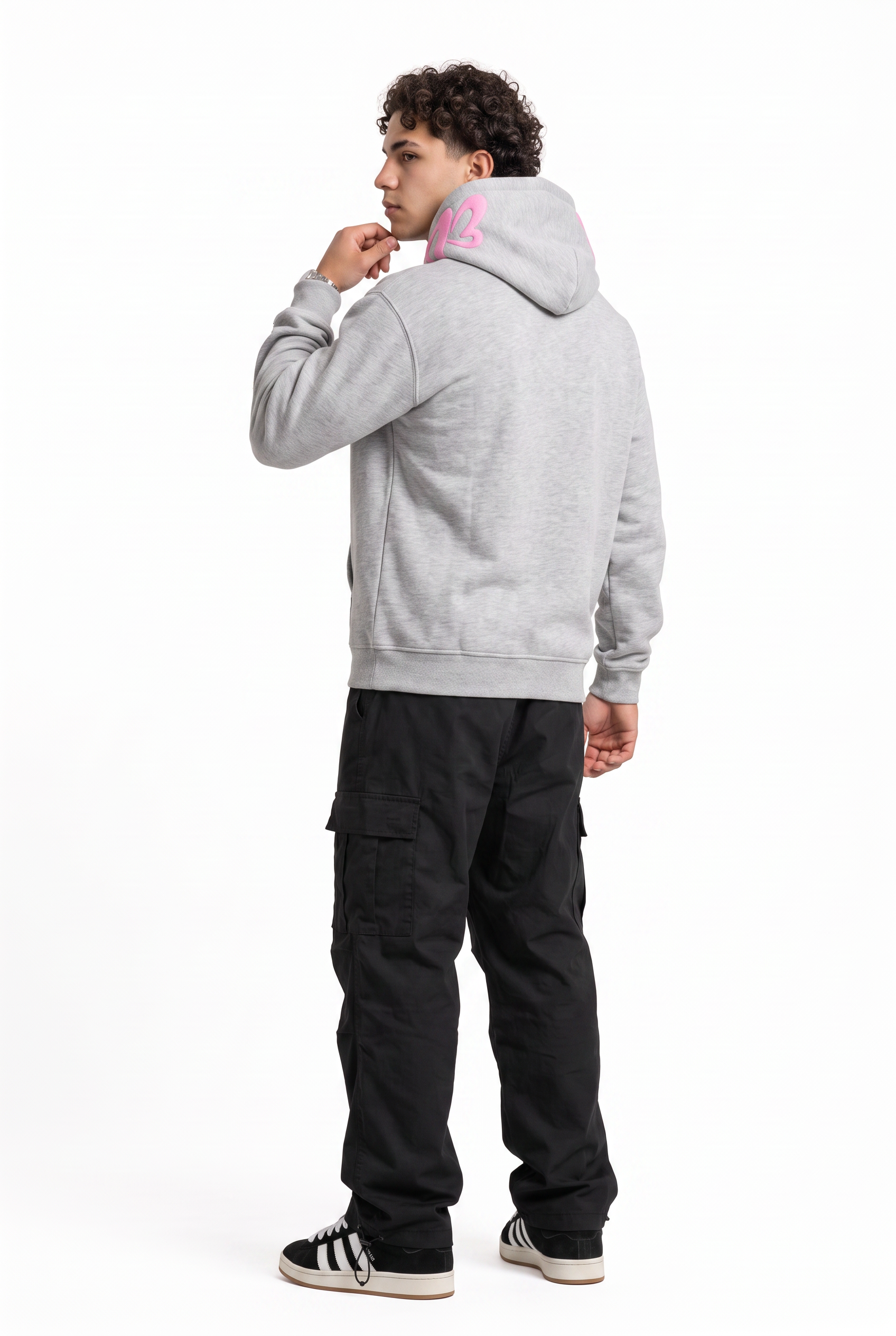 Grey Oversized Drawstring Hoodie