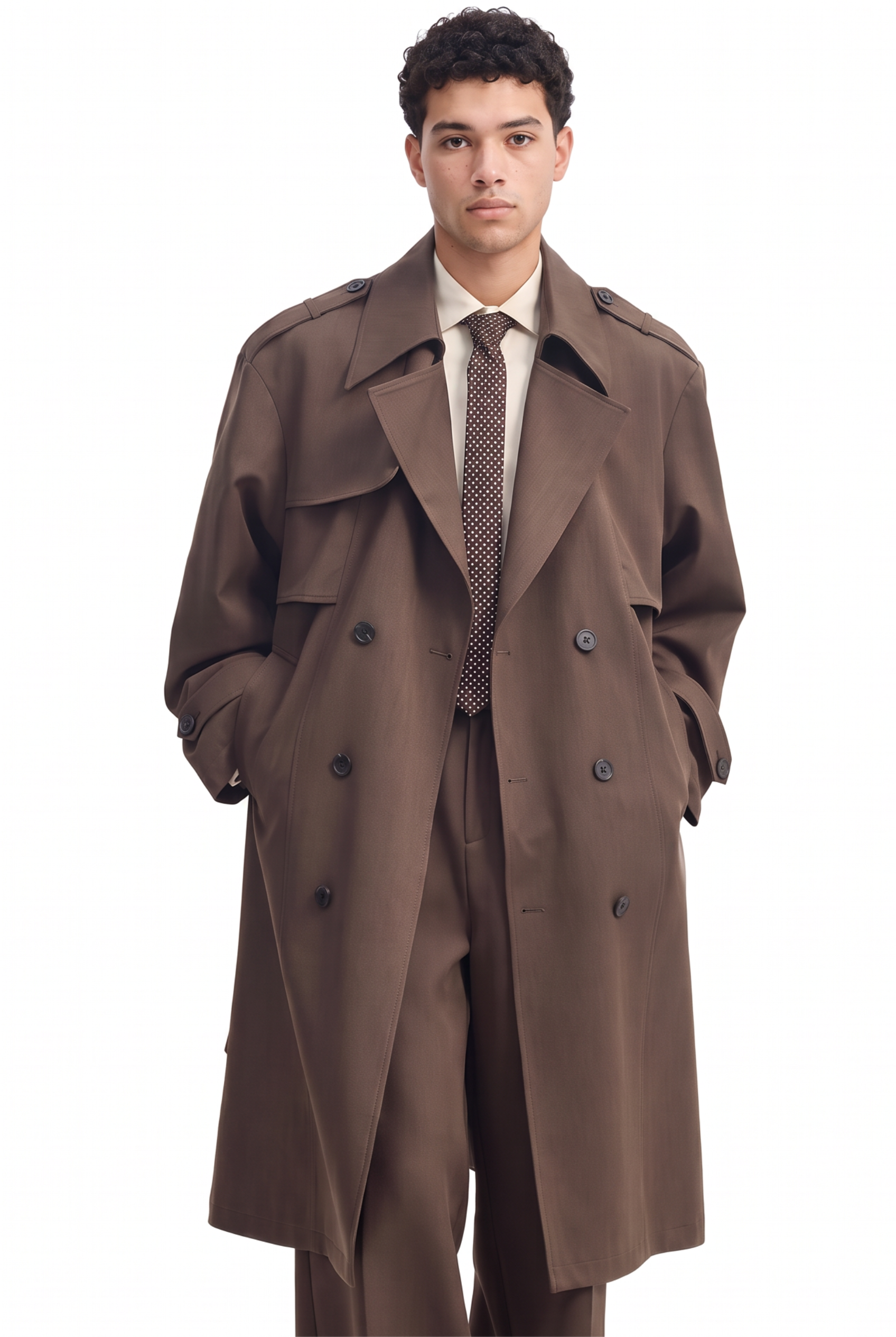 Brown Single-Button Notch Lapel Blazer