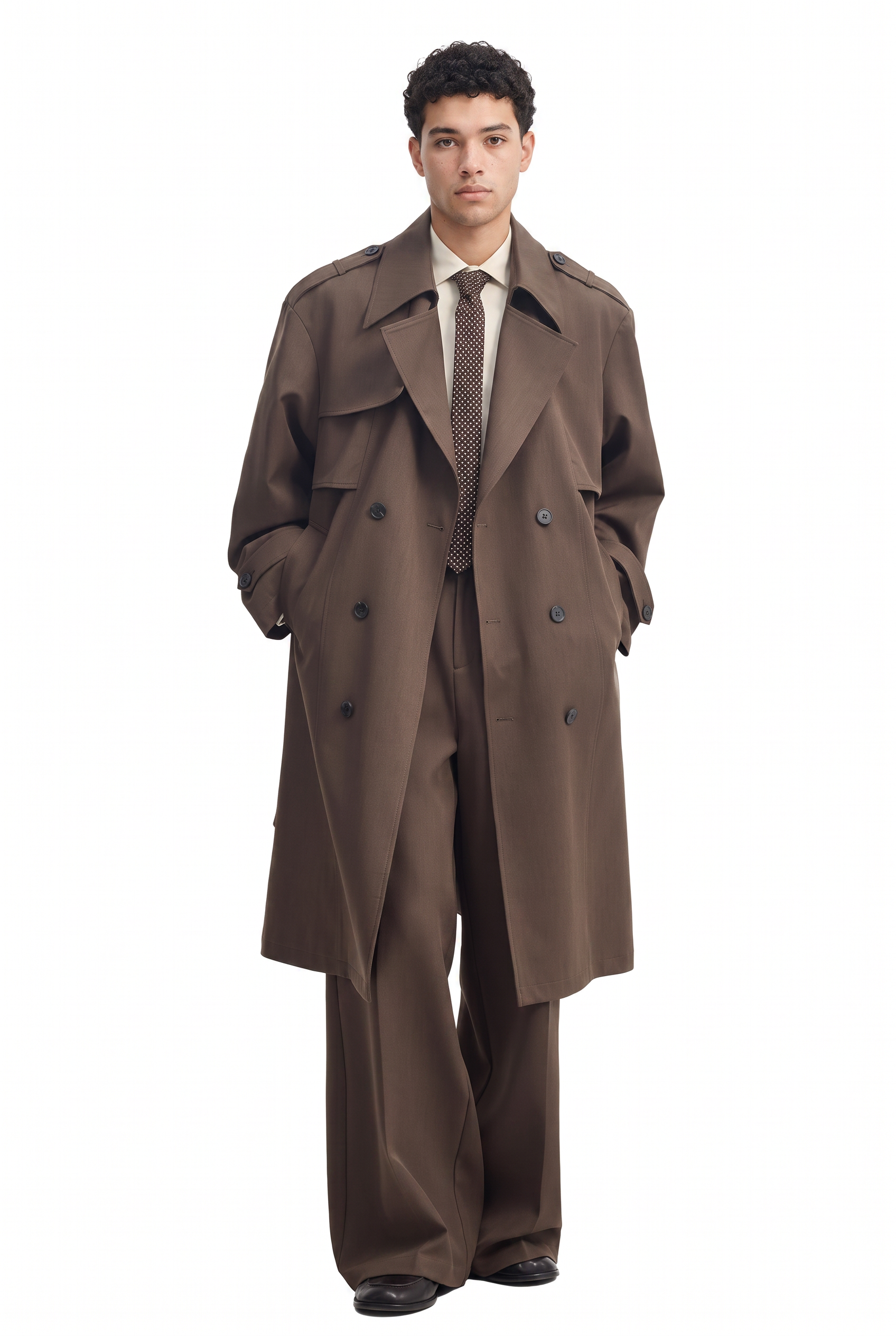 Brown Single-Button Notch Lapel Blazer