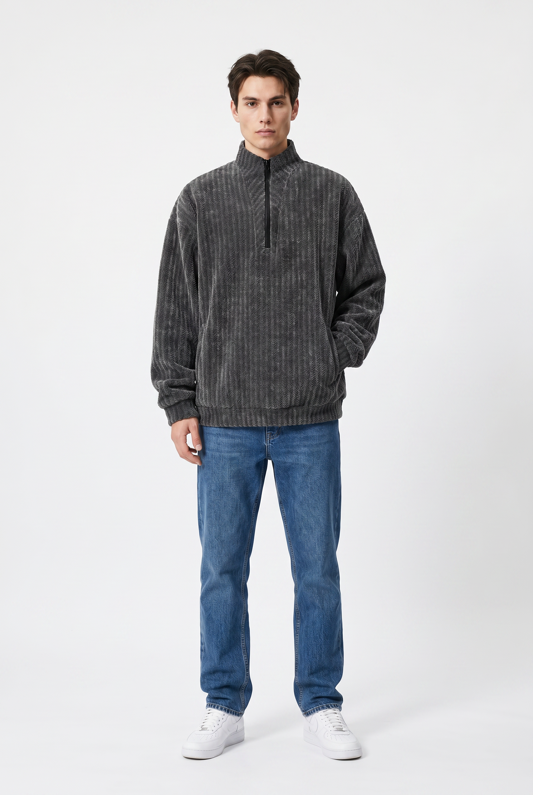 Grey Relaxed Dropped Shoulder Sweatshirt