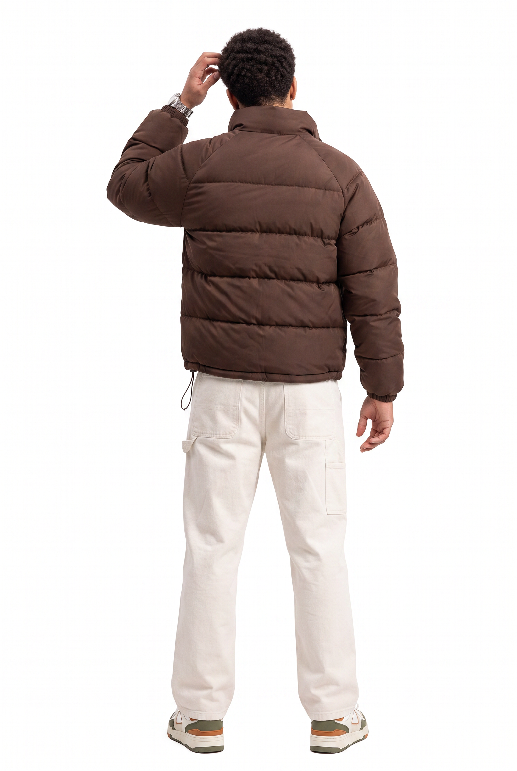 Brown Zip Placket Overshirt Jacket