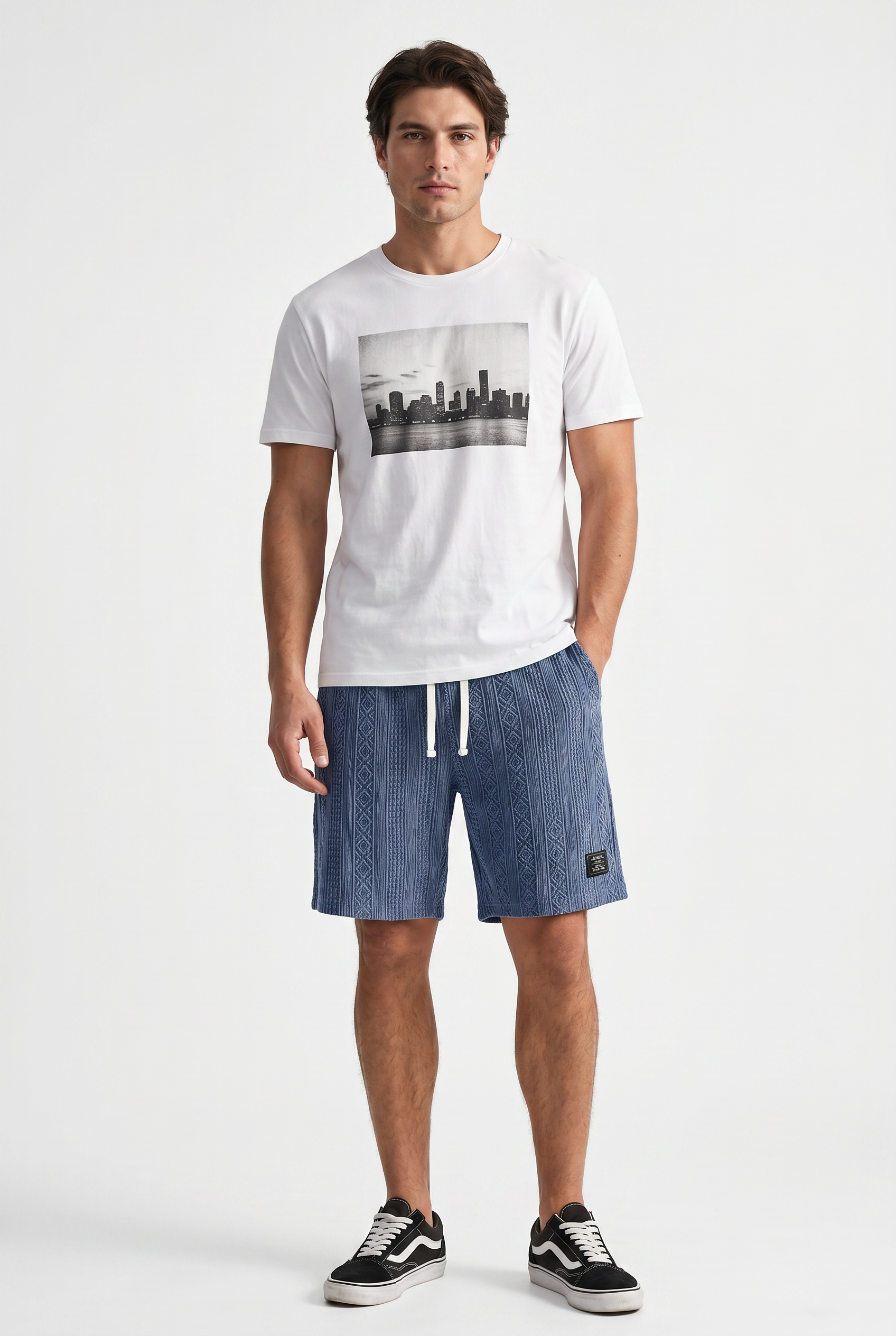Blue Relaxed Cargo Shorts