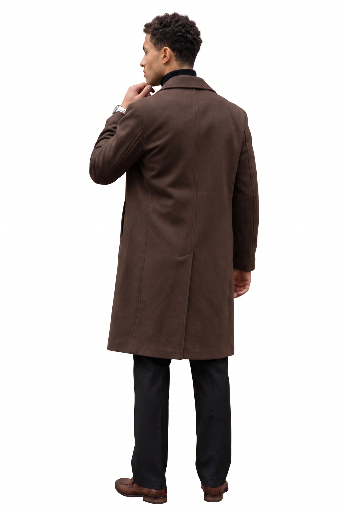 Double Breasted Brown Wool Coat