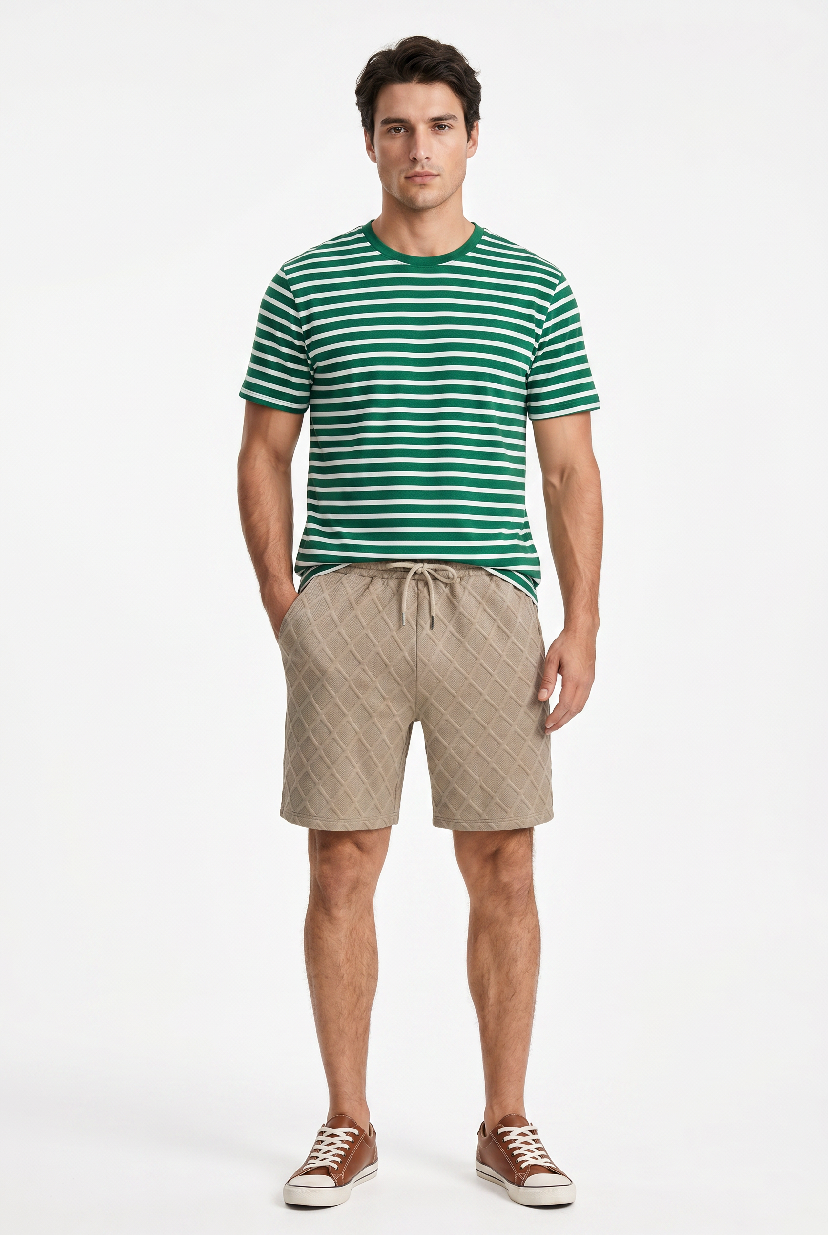 Beige Relaxed Chino Shorts