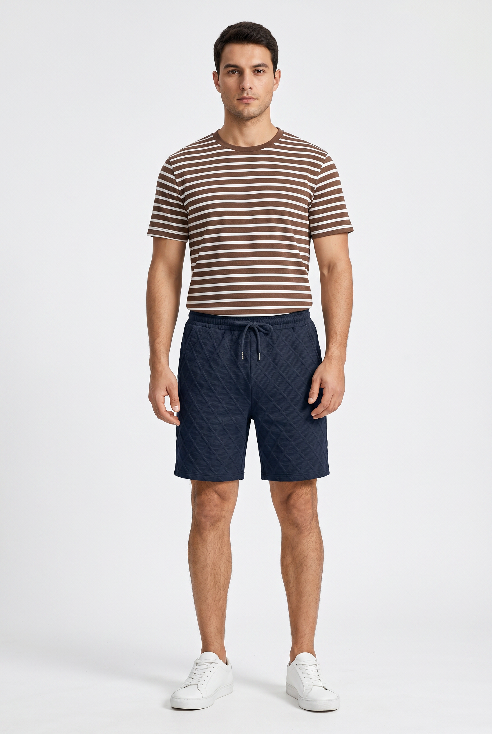 Blue Relaxed Drawstring Shorts