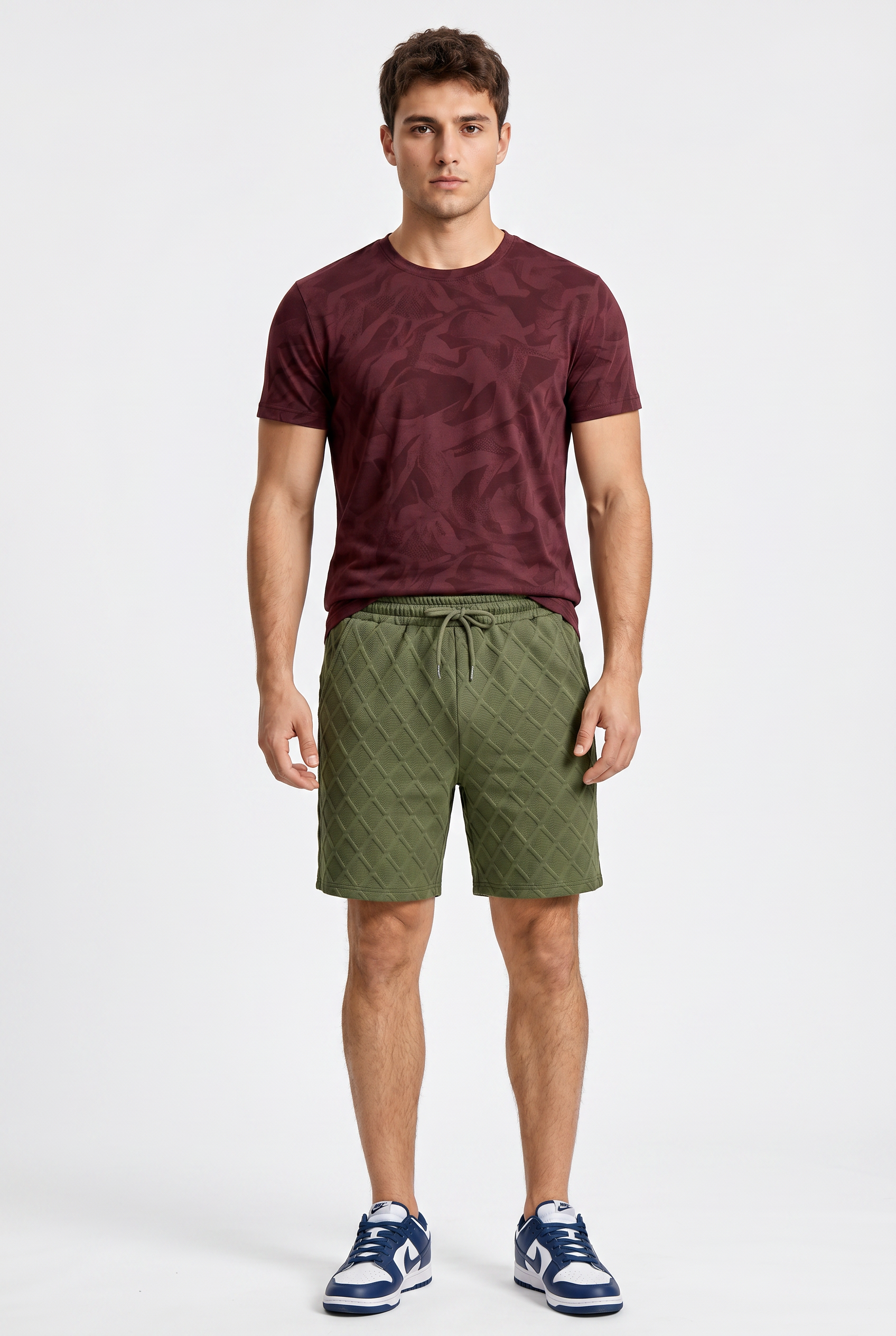 Green Relaxed Casual Shorts