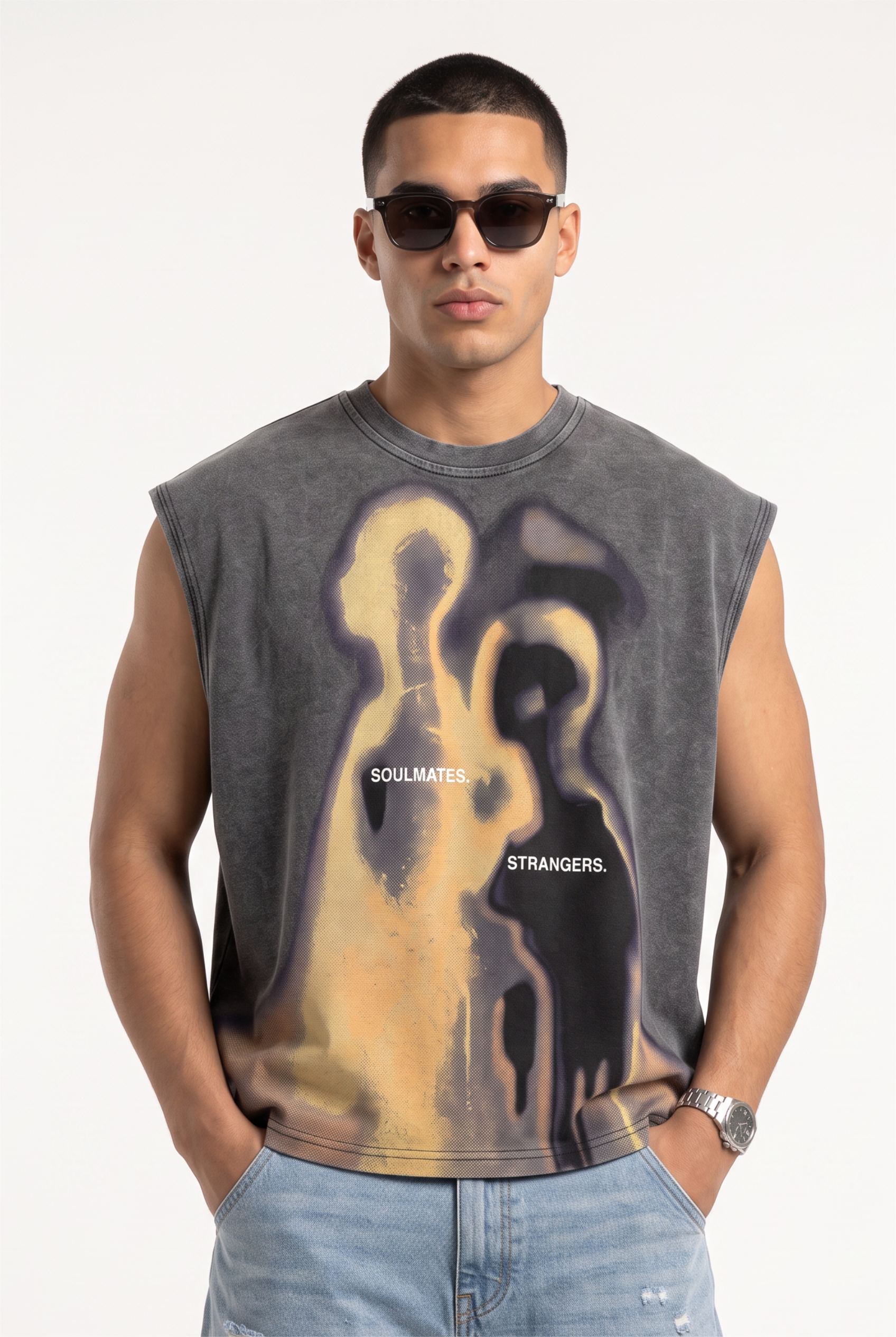Grey Dropped Shoulder Oversized Tee