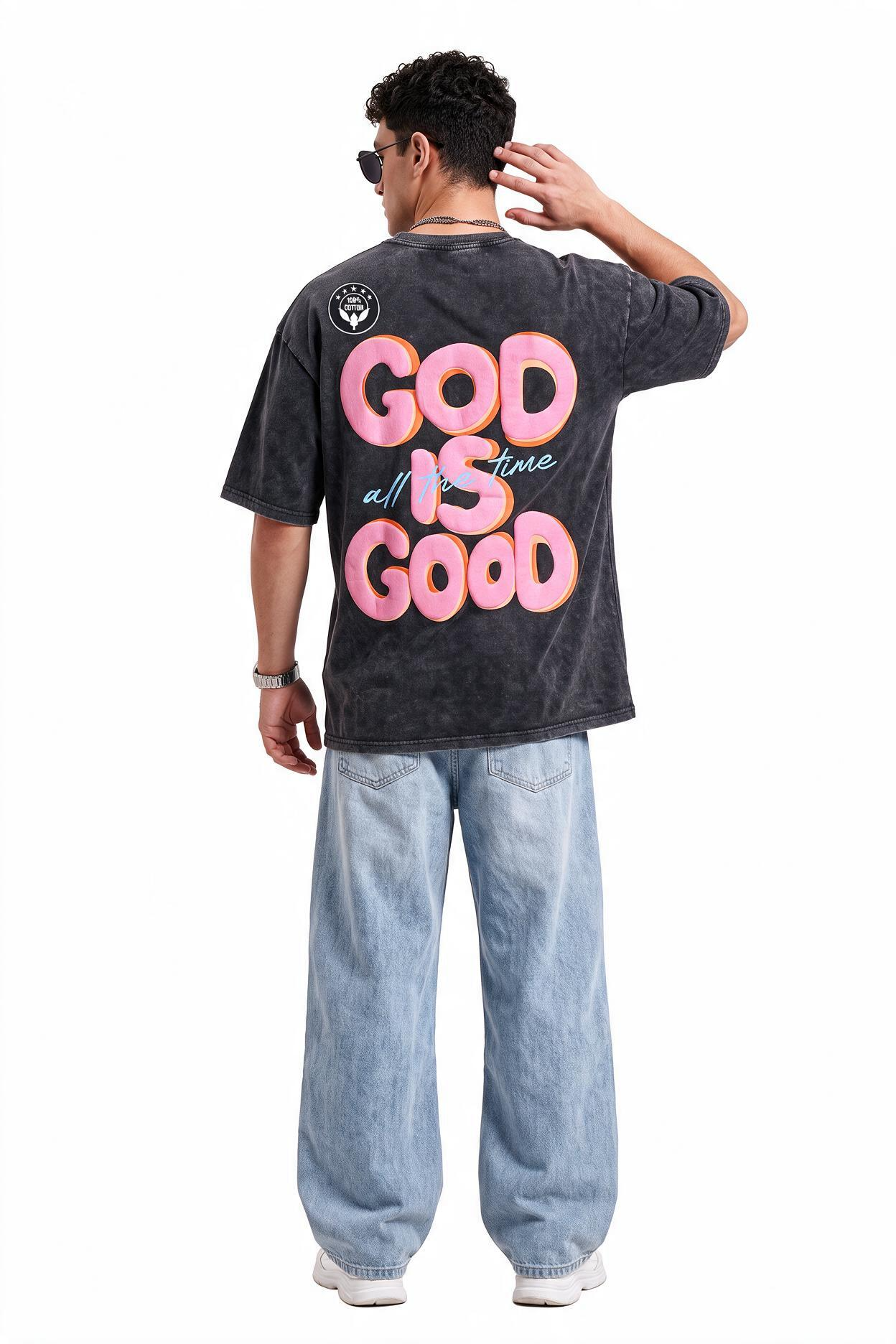 Black Dropped Shoulder Oversized Tee