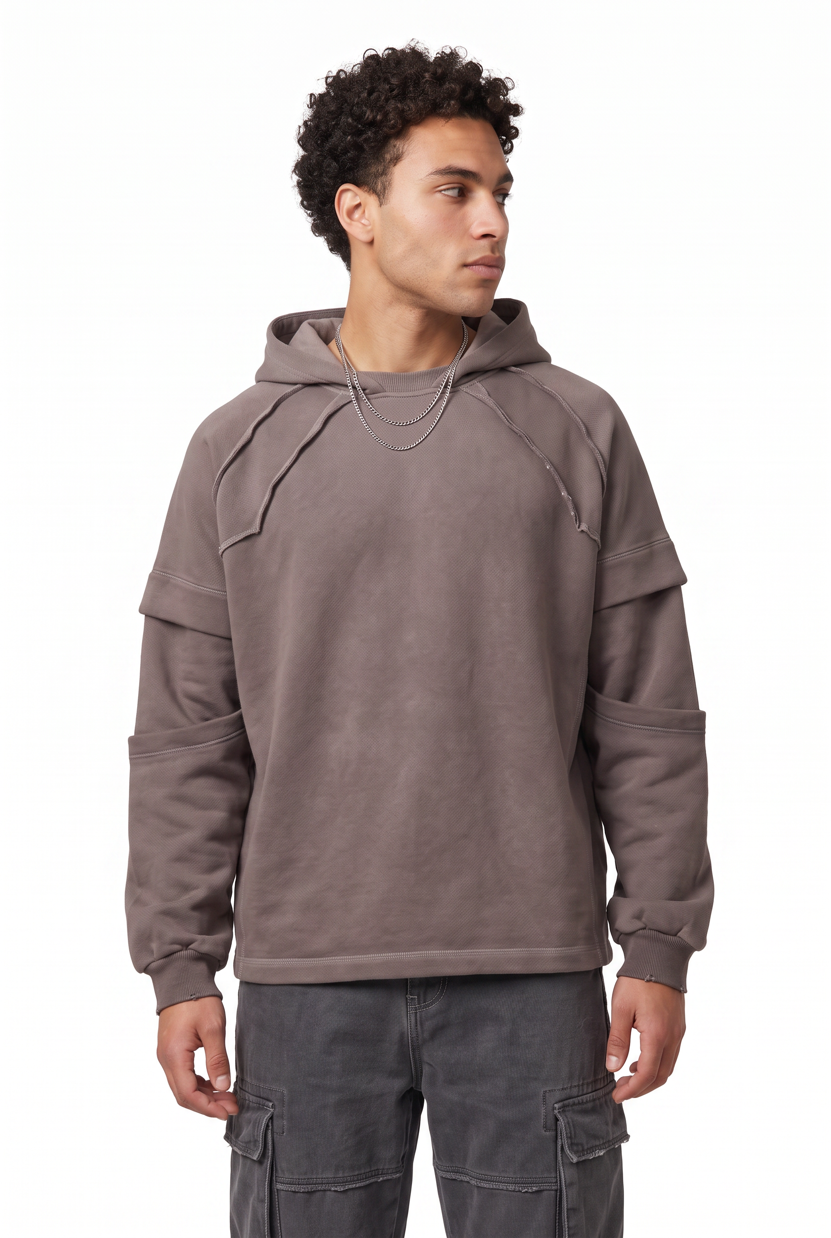 Brown Oversized Drawstring Hoodie