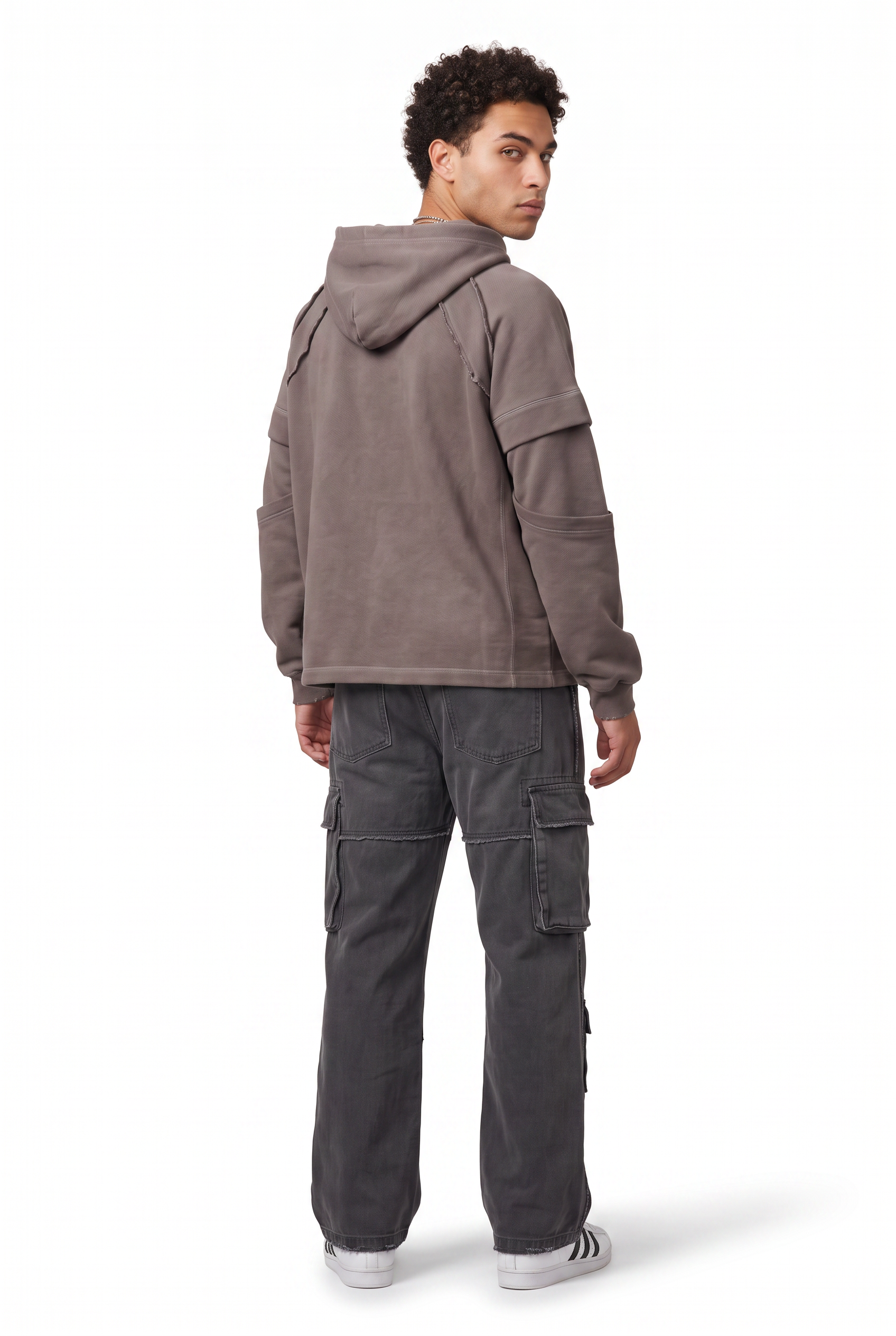 Brown Oversized Drawstring Hoodie