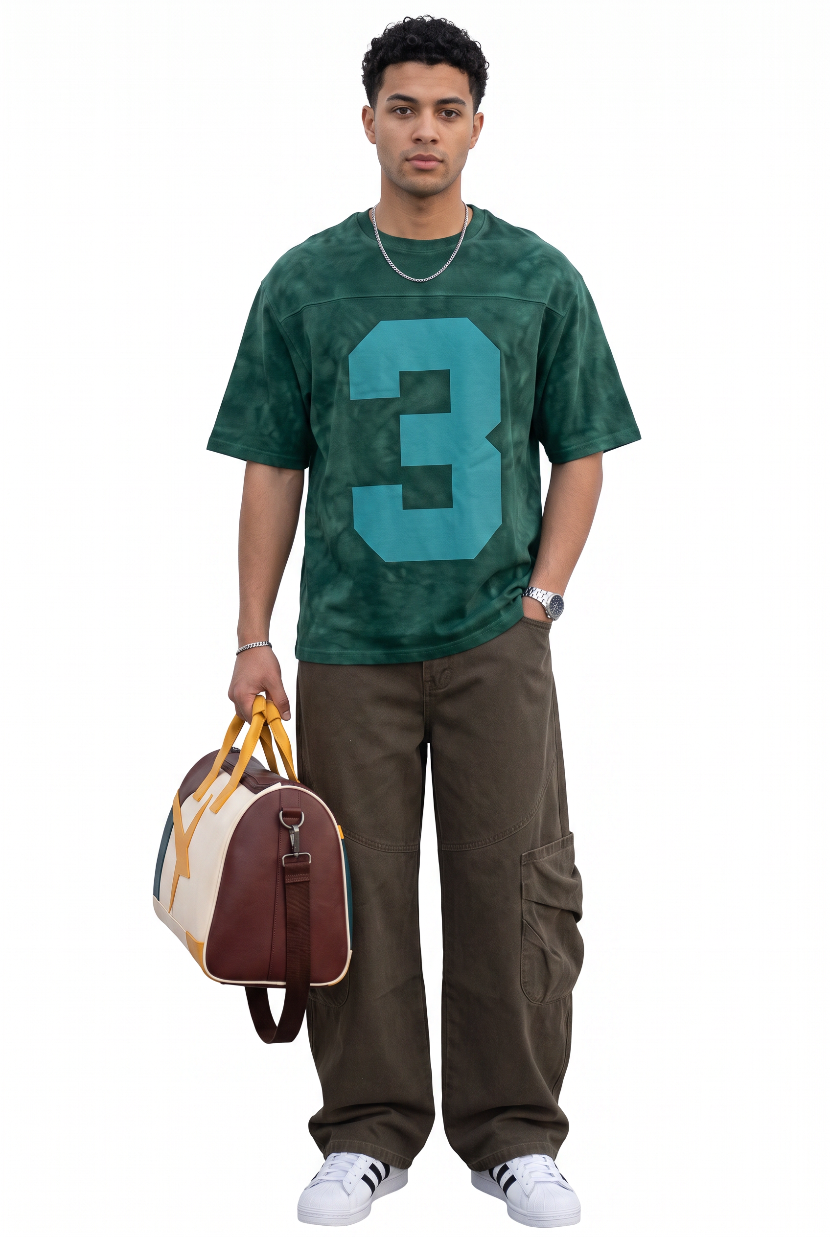 Brown Drawstring Straight Casual Trousers