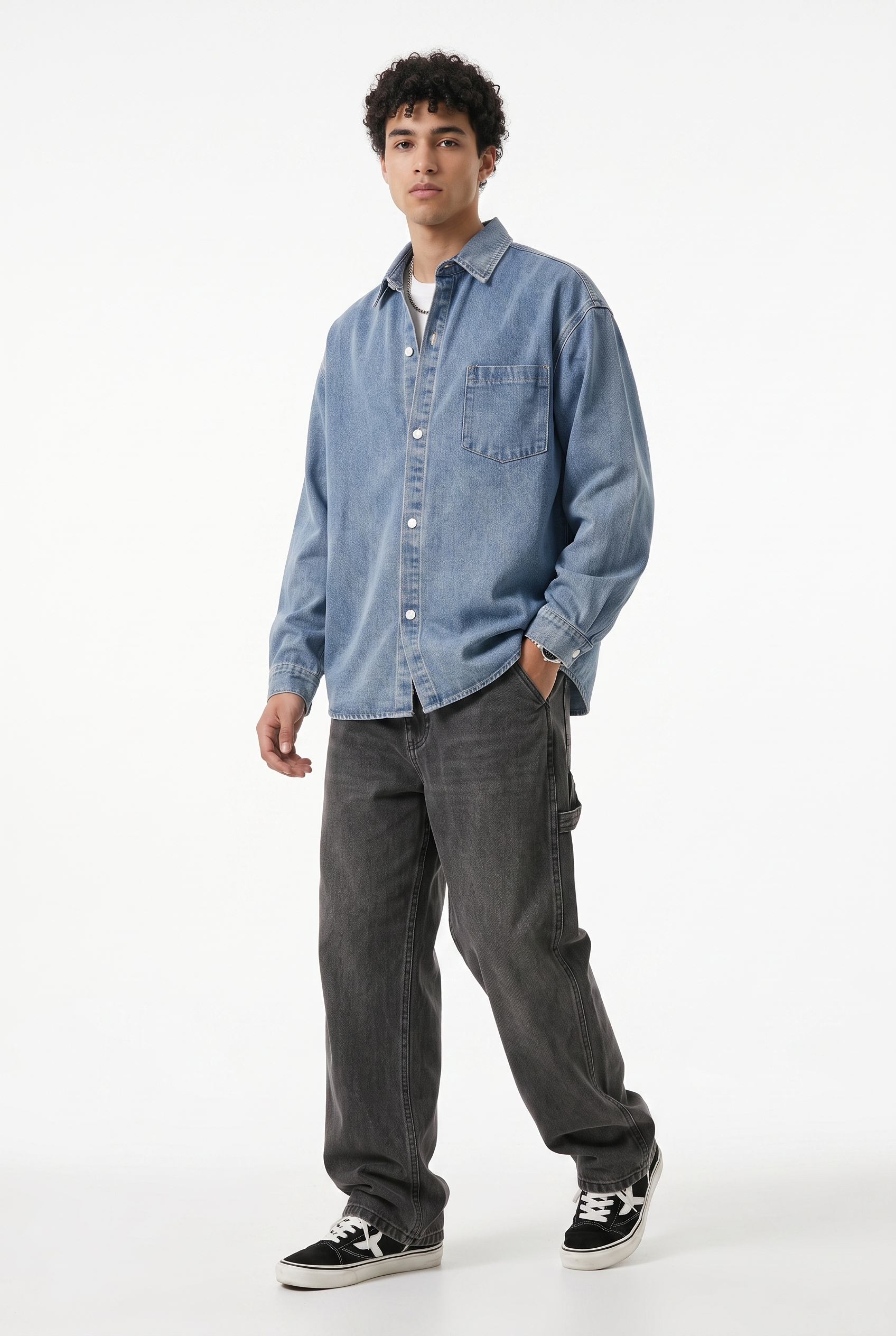 Sky Blue Chest Pocket Casual Shirt